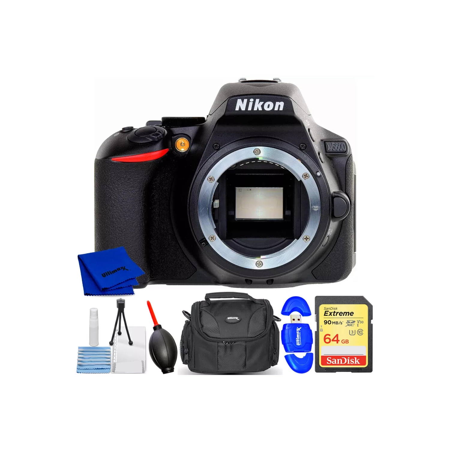 Nikon D5600 24.2MP DSLR Camera (Body Only) 1575 - 7PC Accessory Bundle