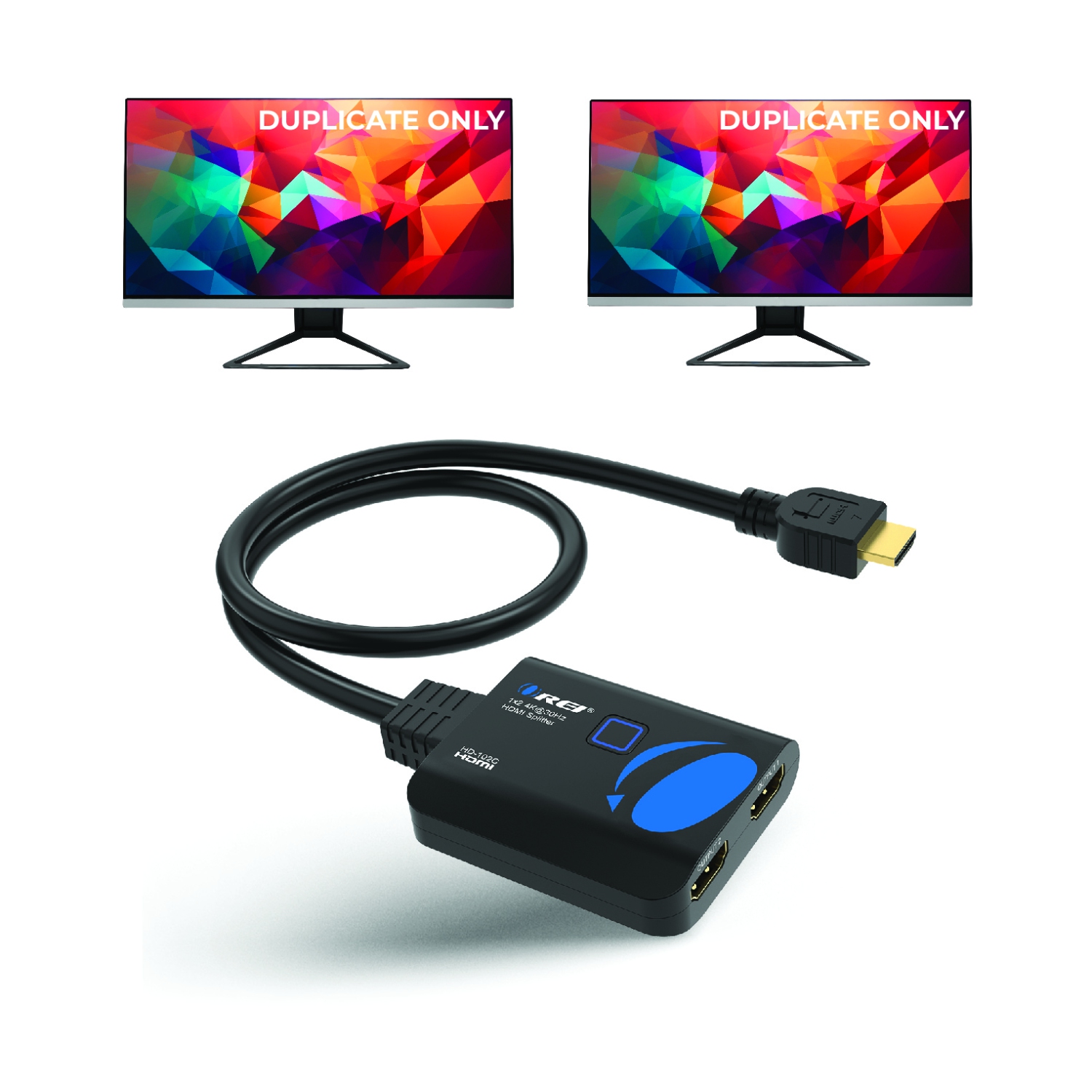HDMI Splitter 1 input 2 output 4K@30Hz with HDMI Male Connector