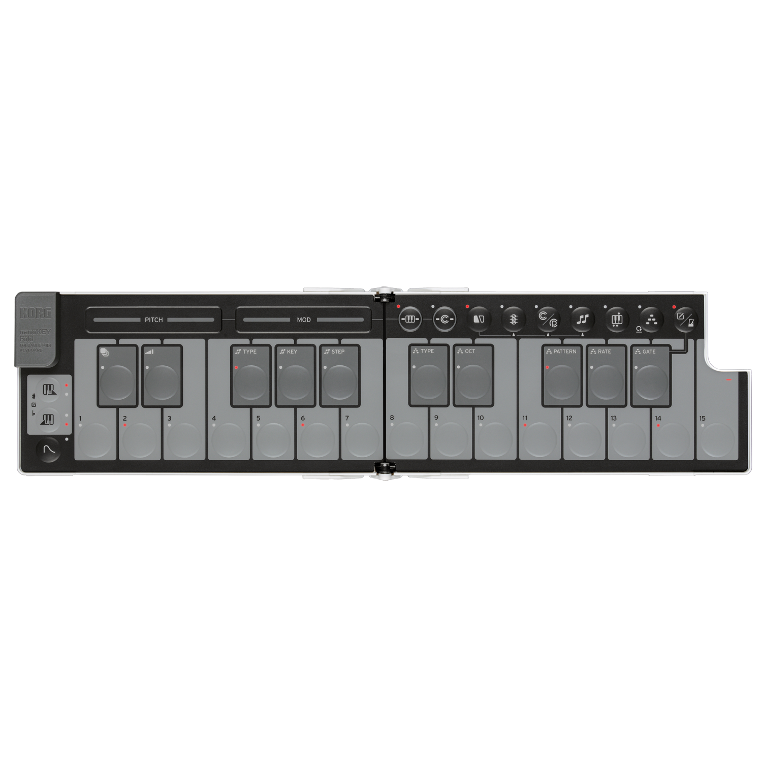 Clavier Midi pliable de poche nanoKEY de Korg - Blanc