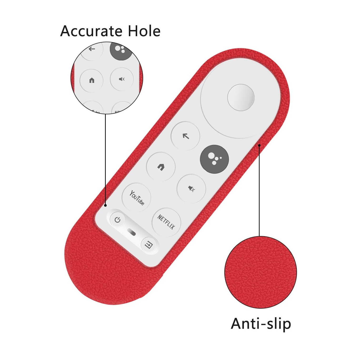 Protective Silicone Remote Case for Chromecast with Google TV 2020 Voice Remote Control, Skin-Friendly Protective Cover for 2020 Chromecast Voice