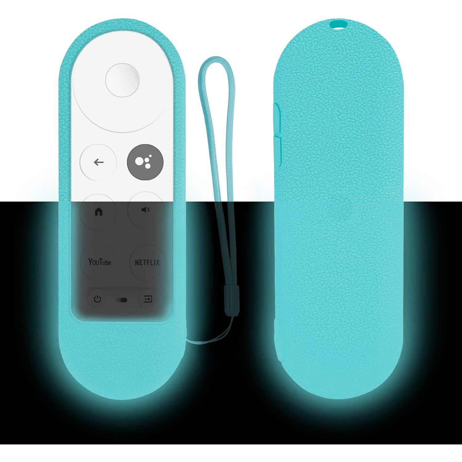 Voice Remote Control Replacement for 2020 Google TV 4K Snow, Fit for 2020 Google Chromecast 4K Snow G9N9N GA01920, with 2 Shortcut Buttons(Remote Only) , Glow in Dark Blue