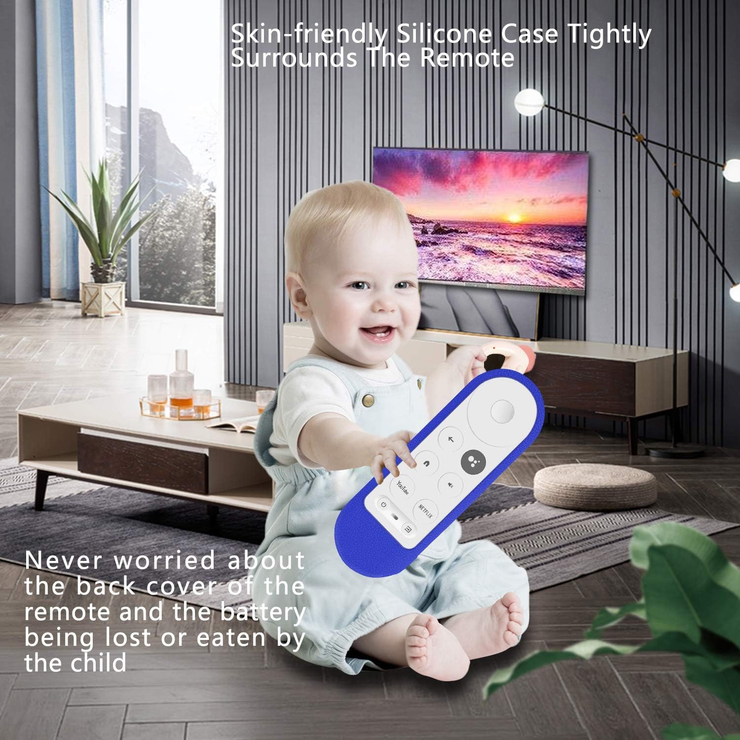 Étui protecteur en silicone pour télécommande Chromecast avec télécommande vocale Google TV 2020, étui de protection doux pour l'habillage pour la