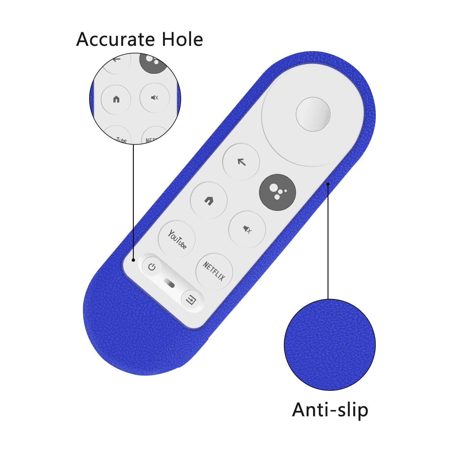 Étui protecteur en silicone pour télécommande Chromecast avec télécommande vocale Google TV 2020, étui de protection doux pour l'habillage pour la