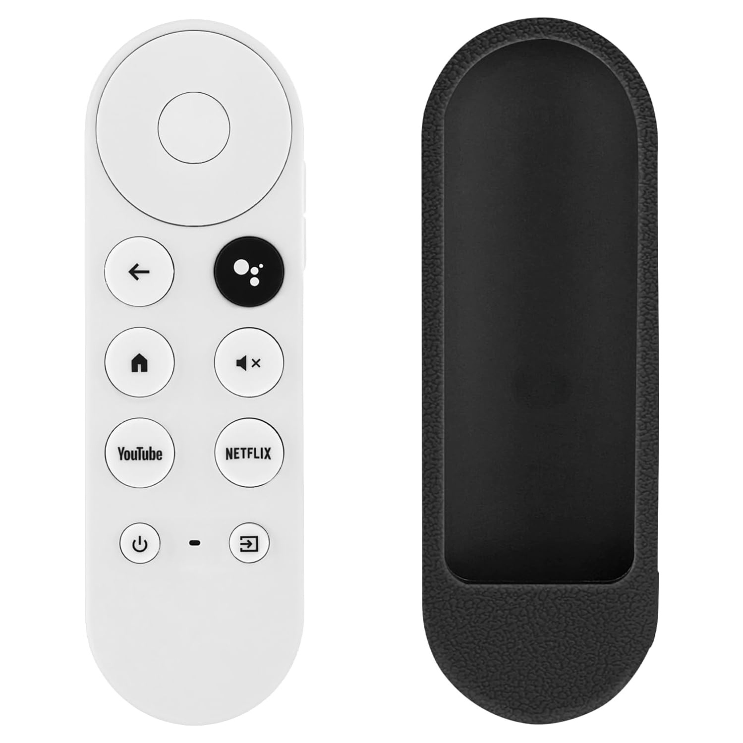 Voice Remote Control Replacement for 2020 Google TV 4K Snow, Fit for 2020 Google Chromecast 4K Snow G9N9N GA01920, with 2 Shortcut Buttons(Remote Only), Remote and Black Cover