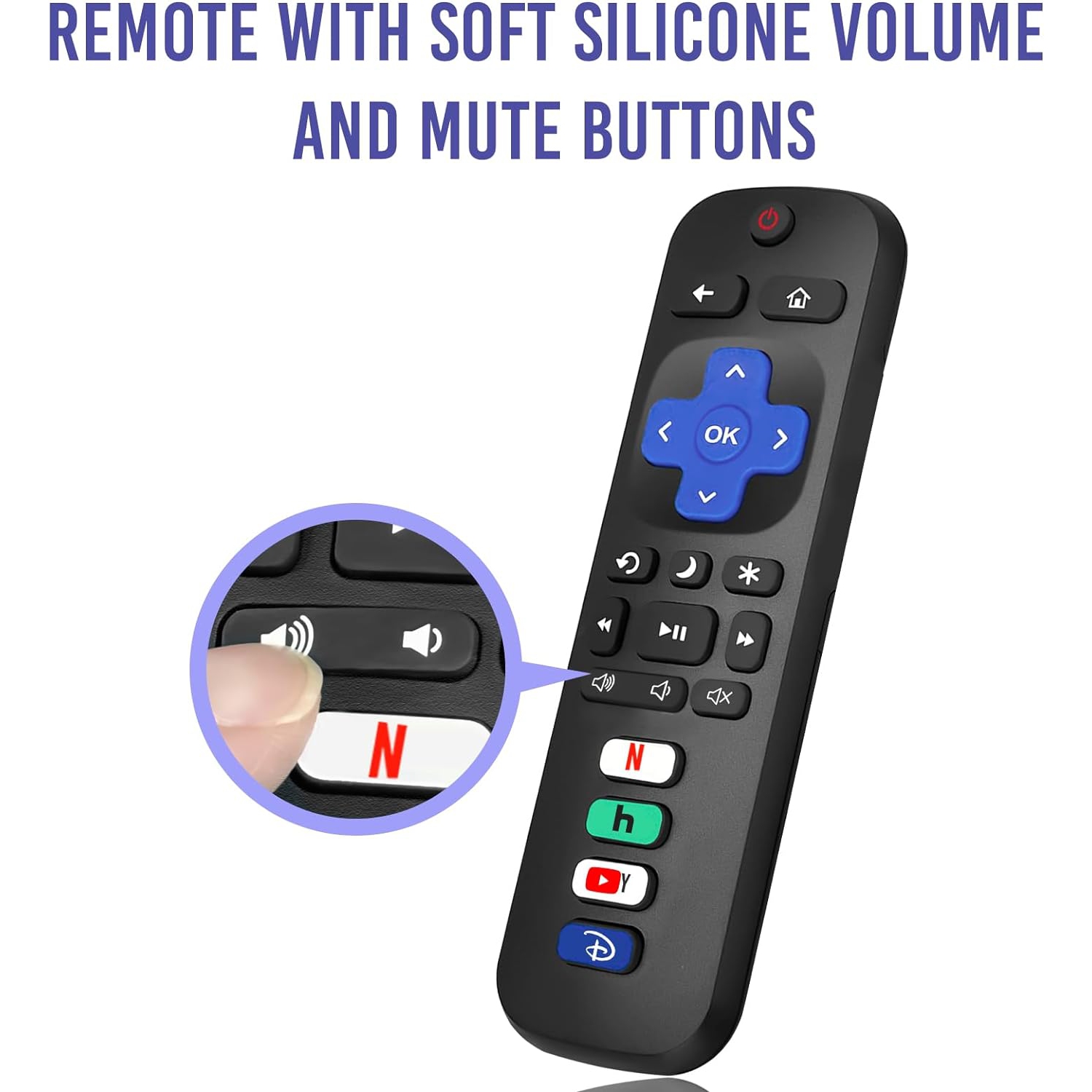 Replacement for Roku Remote,Universal Remote for All Roku TV, for TCL Roku/Hisense Roku/Onn Roku/RCA Roku/Sharp Roku ect, Not for Roku Stick & Box &