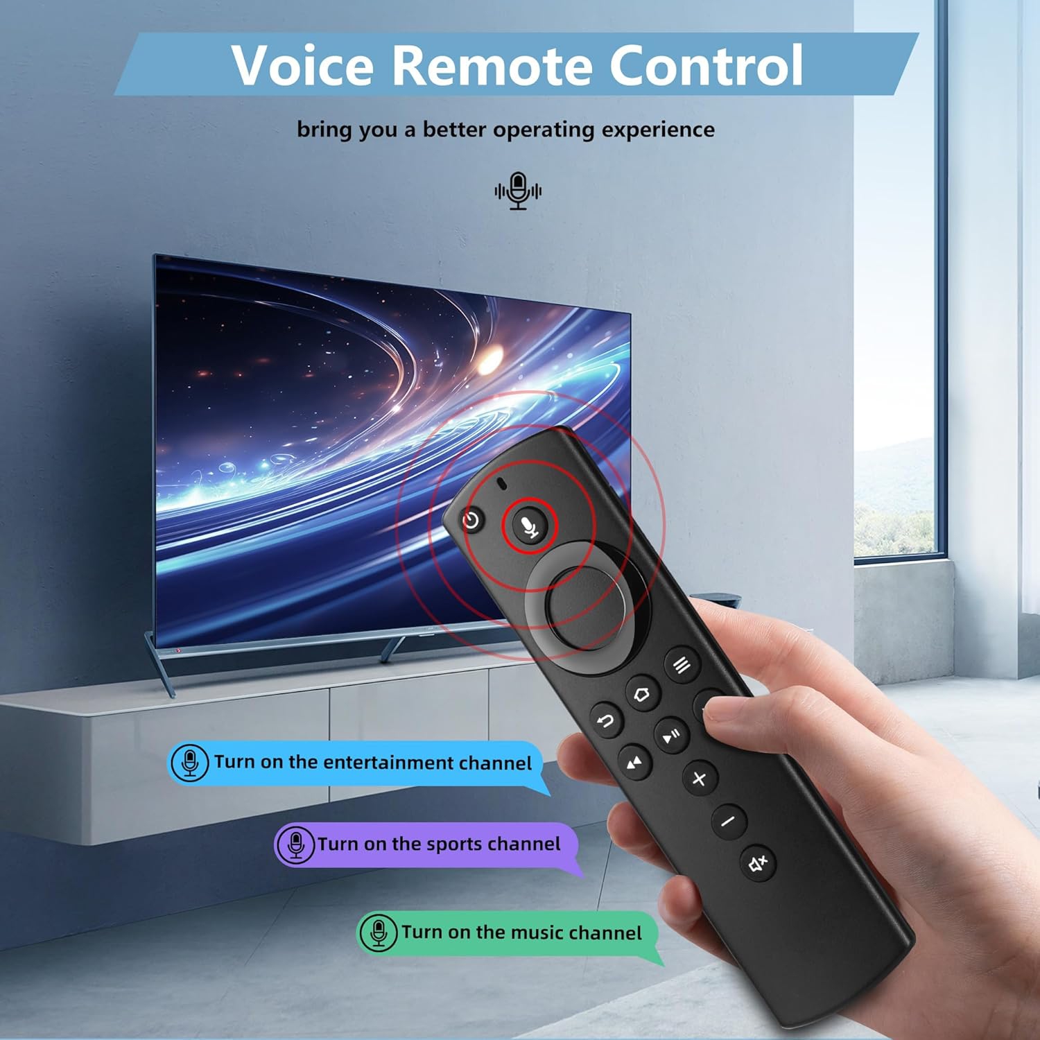 Télécommande de remplacement vocale de 2ᵉ gén pour clé de téléviseur, pour téléviseurs intelligents (3ᵉ gén), TV Stick Lite, TV Stick 4K, TV Cube