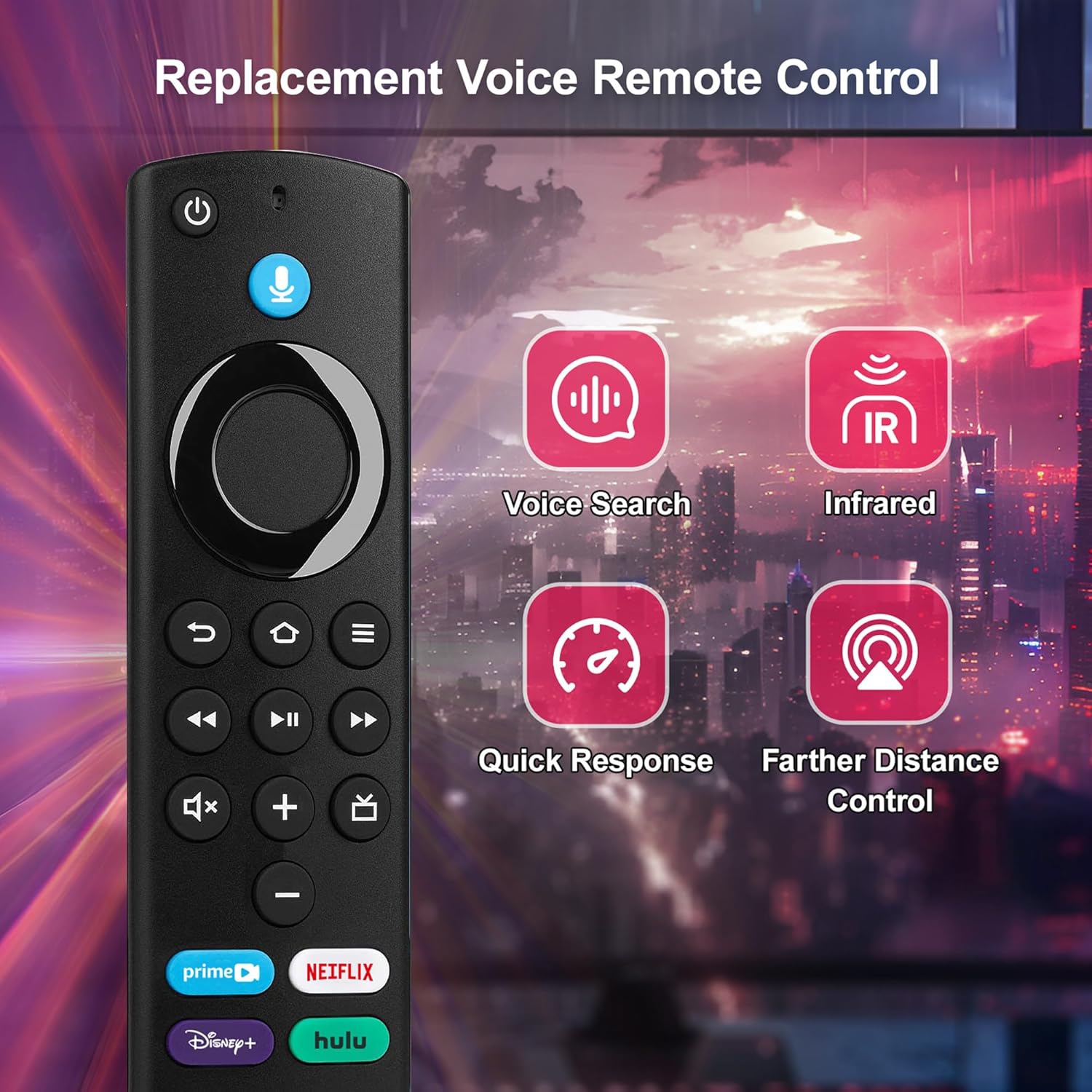 3rd GEN Replacement Voice Remote Control Fit for Smart TVs Stick Lite, Smart TVs Stick 4K, Smart TVs Stick(2nd Gen&3rd Gen), Smart TV Cube, 3rdGen