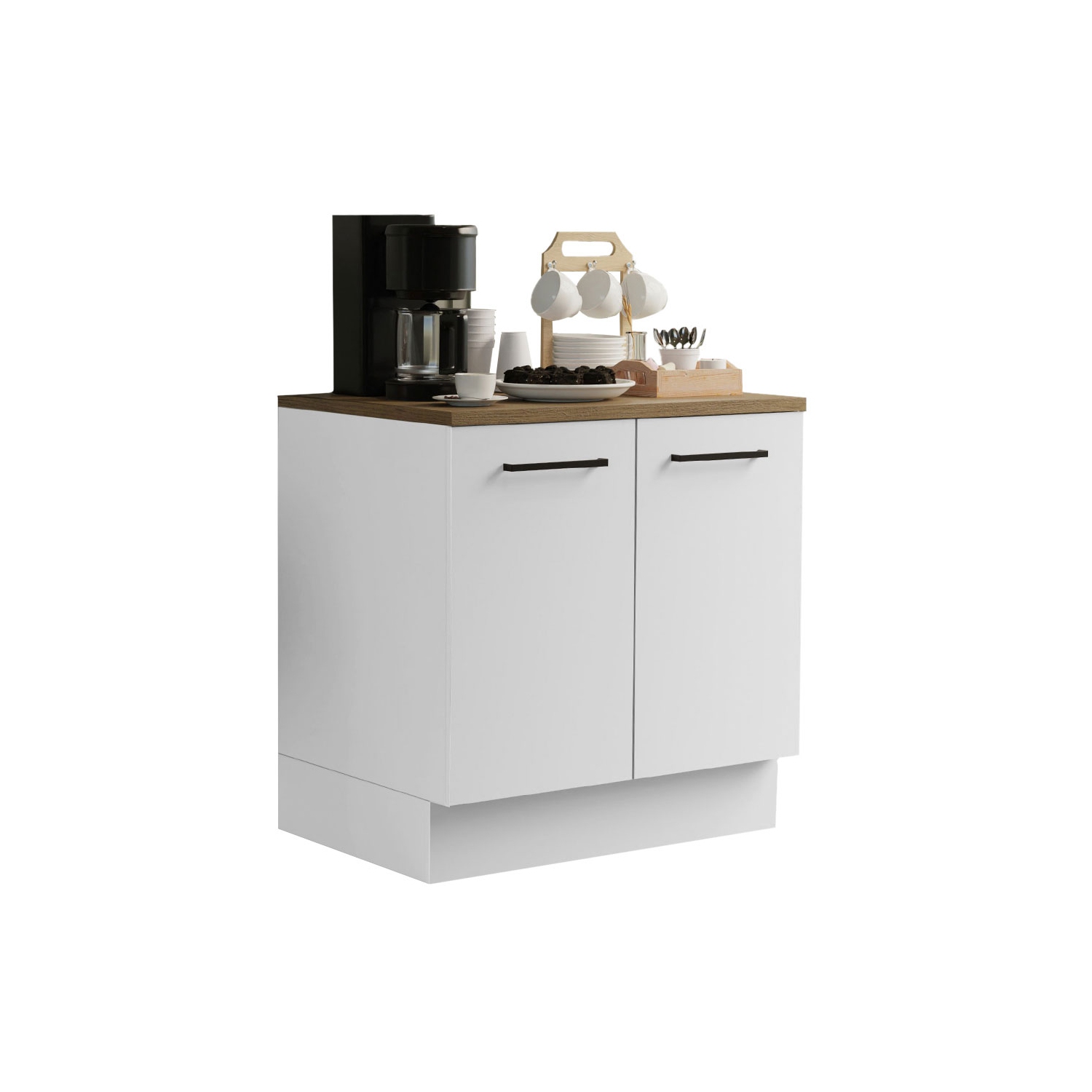 Armoire de bar à café Madesa avec unité de rangement en bois à 2 portes pour la cuisine, la salle à manger ou le bureau Parfait pour organiser les