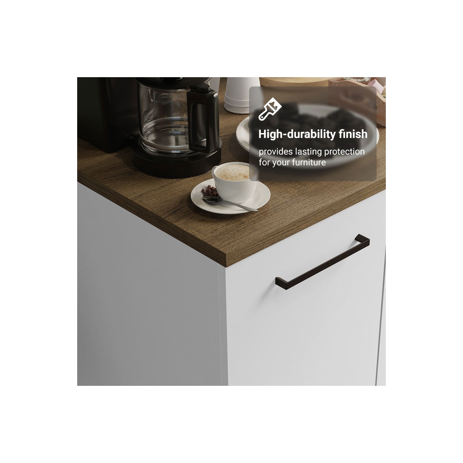 Armoire de bar à café Madesa avec unité de rangement en bois à 2 portes pour la cuisine, la salle à manger ou le bureau Parfait pour organiser les