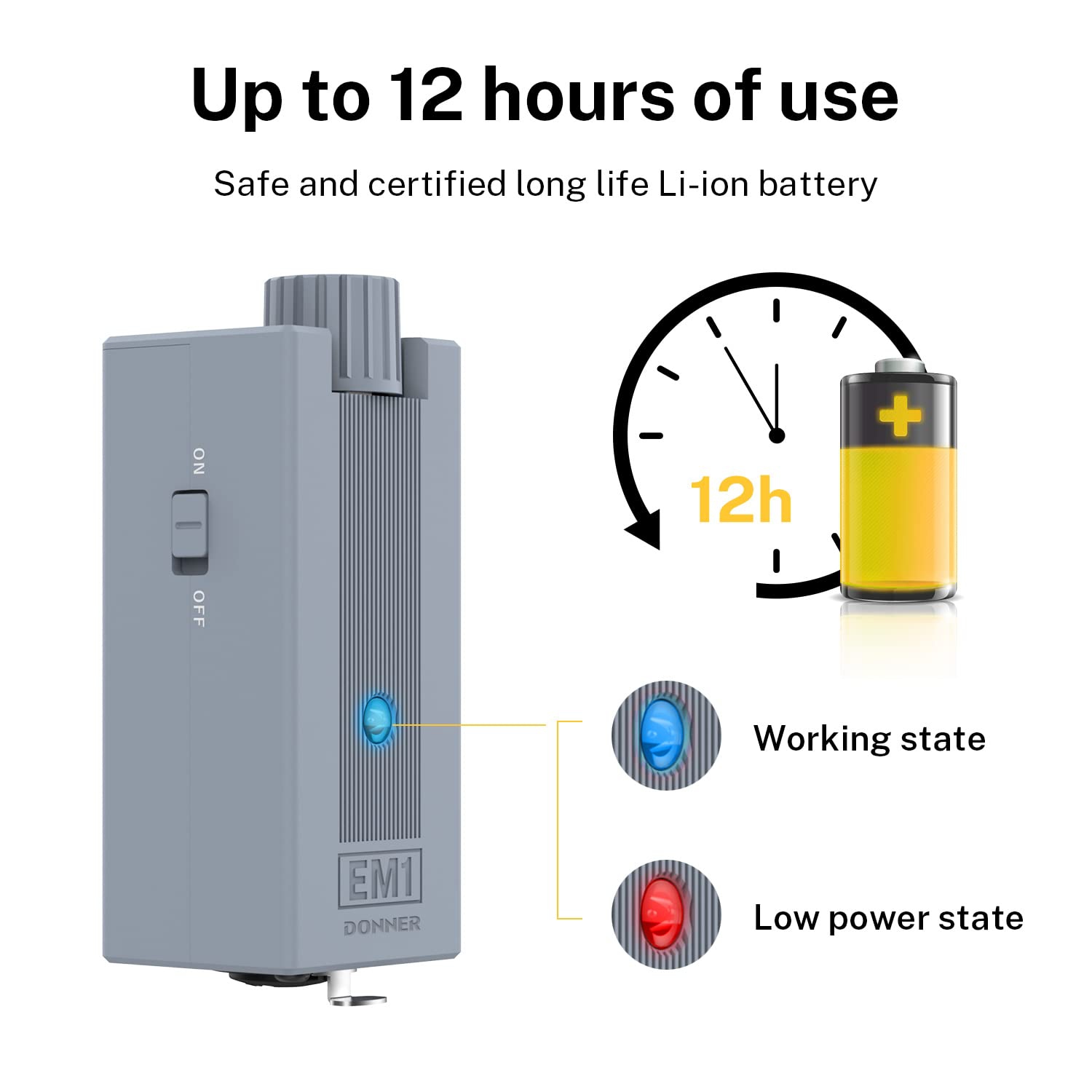 Amplificateur intra-auriculaire portatif rechargeable EM1 de Donner pour écouteurs analogiques d'écouteurs stéréo Amplificateur audio avec contrôle