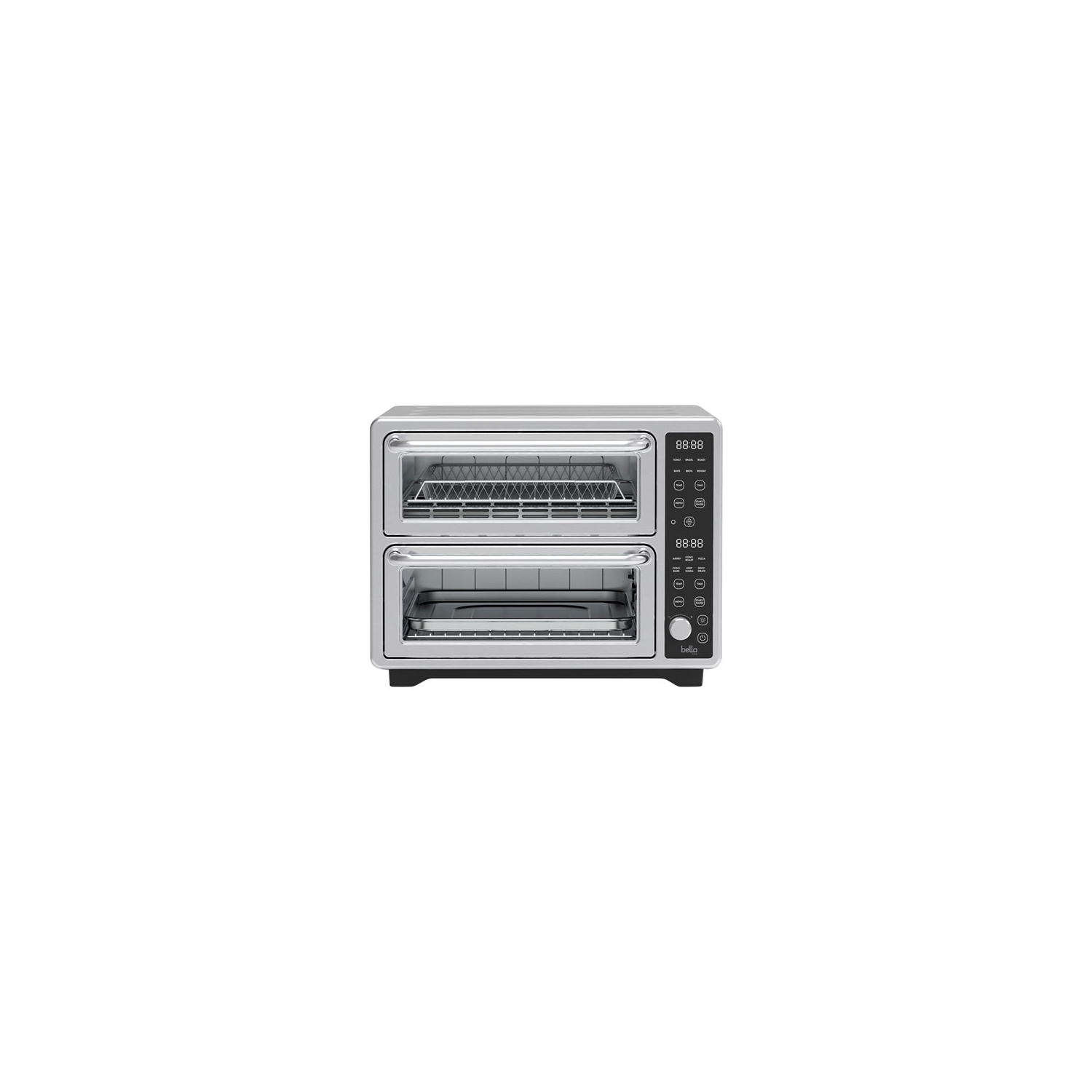 Refurbished - Bella Pro Duo Air Fry Convection Double Oven with Probe - 0.85 Cu.Ft./24L - Stainless Steel