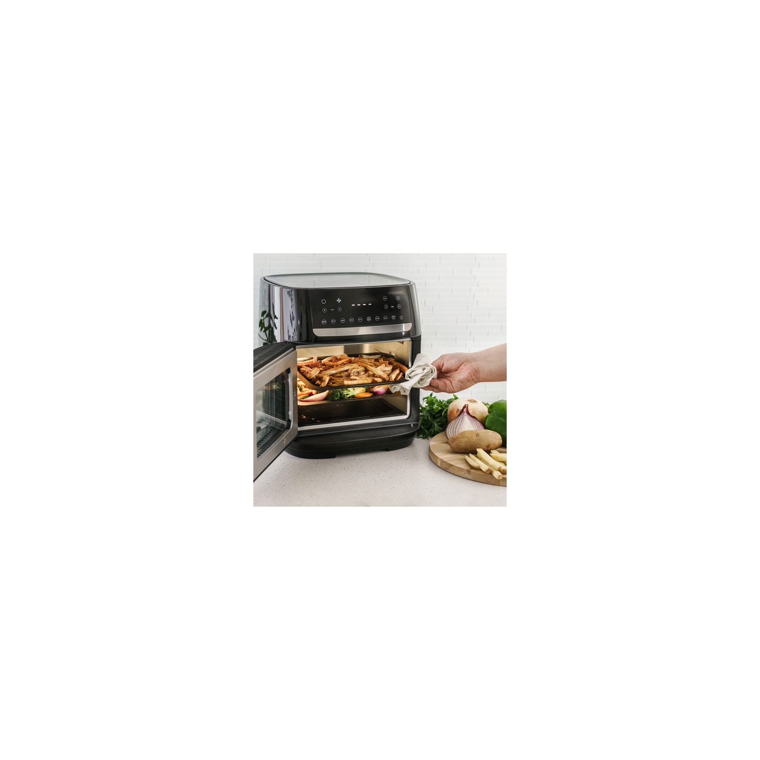 Refurbished - Bella Pro Manual Air Fryer Pizza Oven with Rotisserie - 12L (12.6 QT) - Stainless Steel