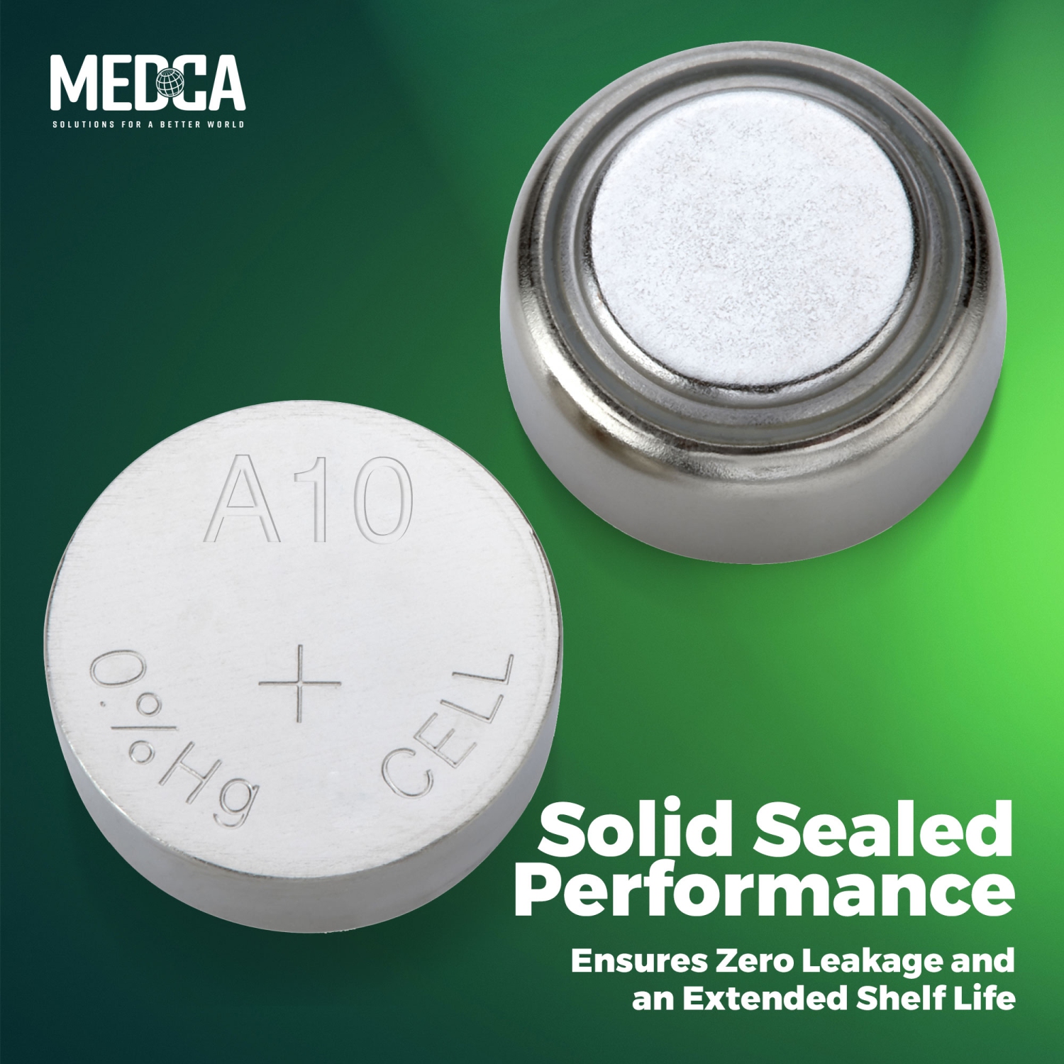 Piles bouton A10 de MEDCA – Paquet de 12 – Piles bouton 1,45&nbsp;V Zinc Air jaunes pour appareils auditifs et amplificateurs auditifs, 10, P10, PR70