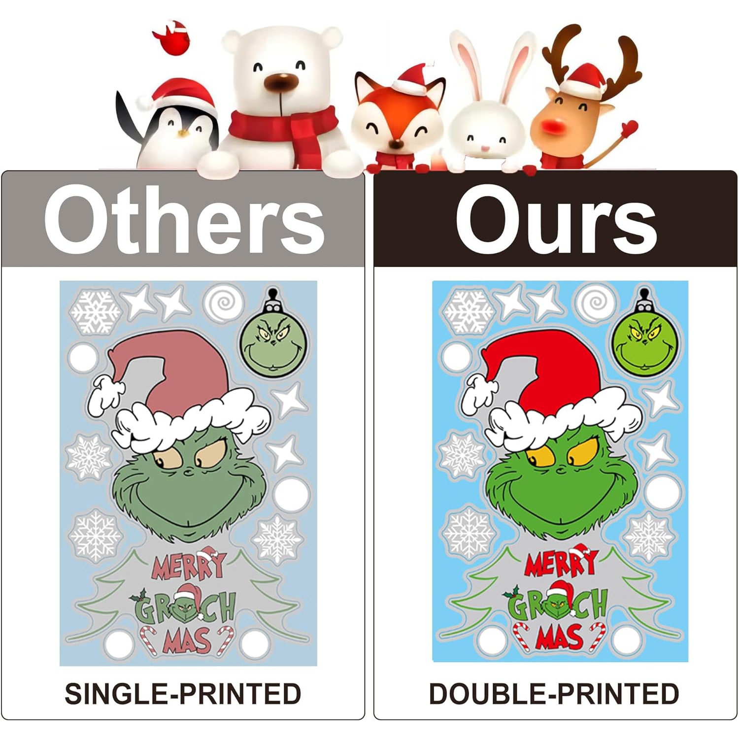 Christmas Window Clings Decorations for Glass Windows Winter Stickers Snowflakes Christmas Decorations Window Stickers for Holiday Window Clings