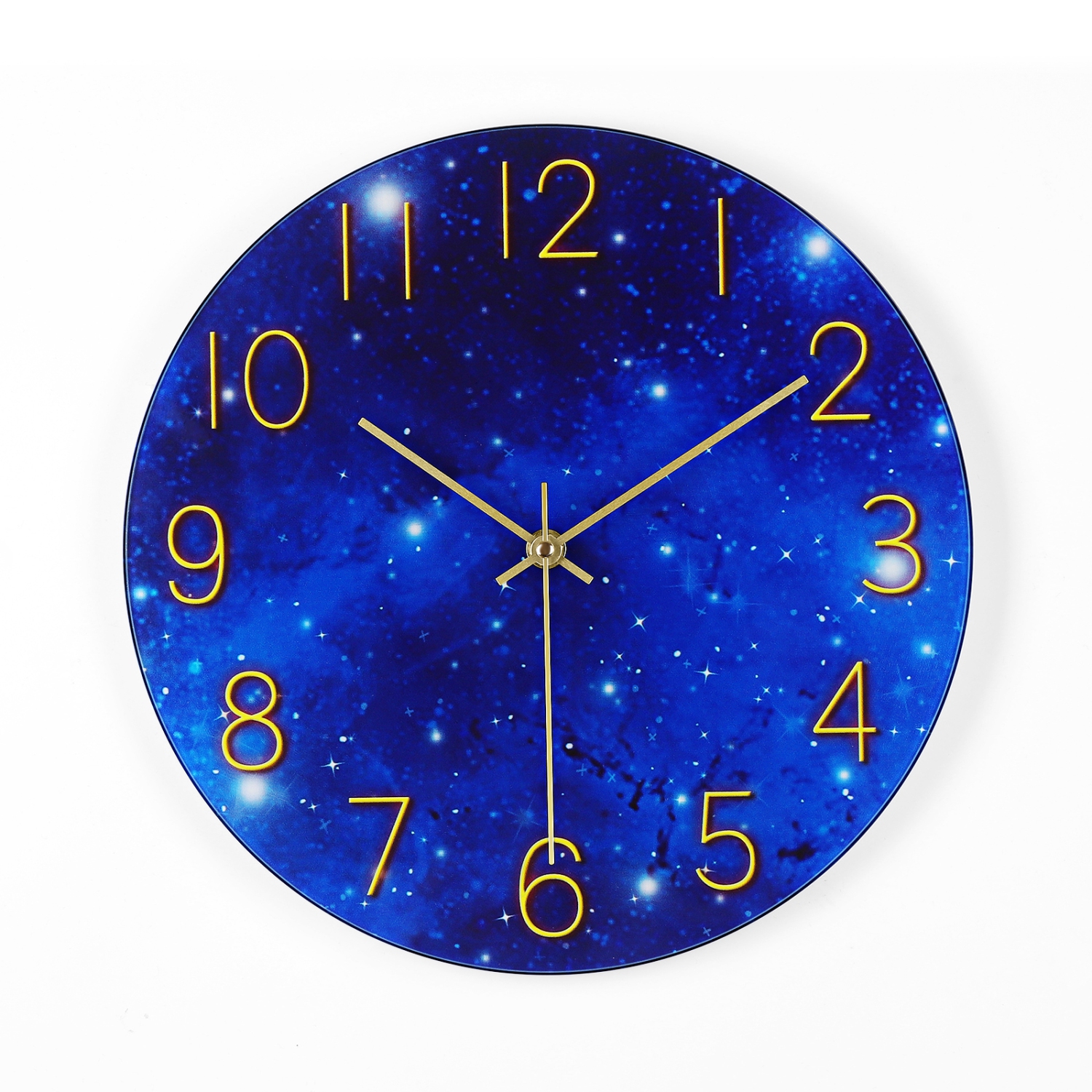Glass Panel Starry Sky Wall Clock