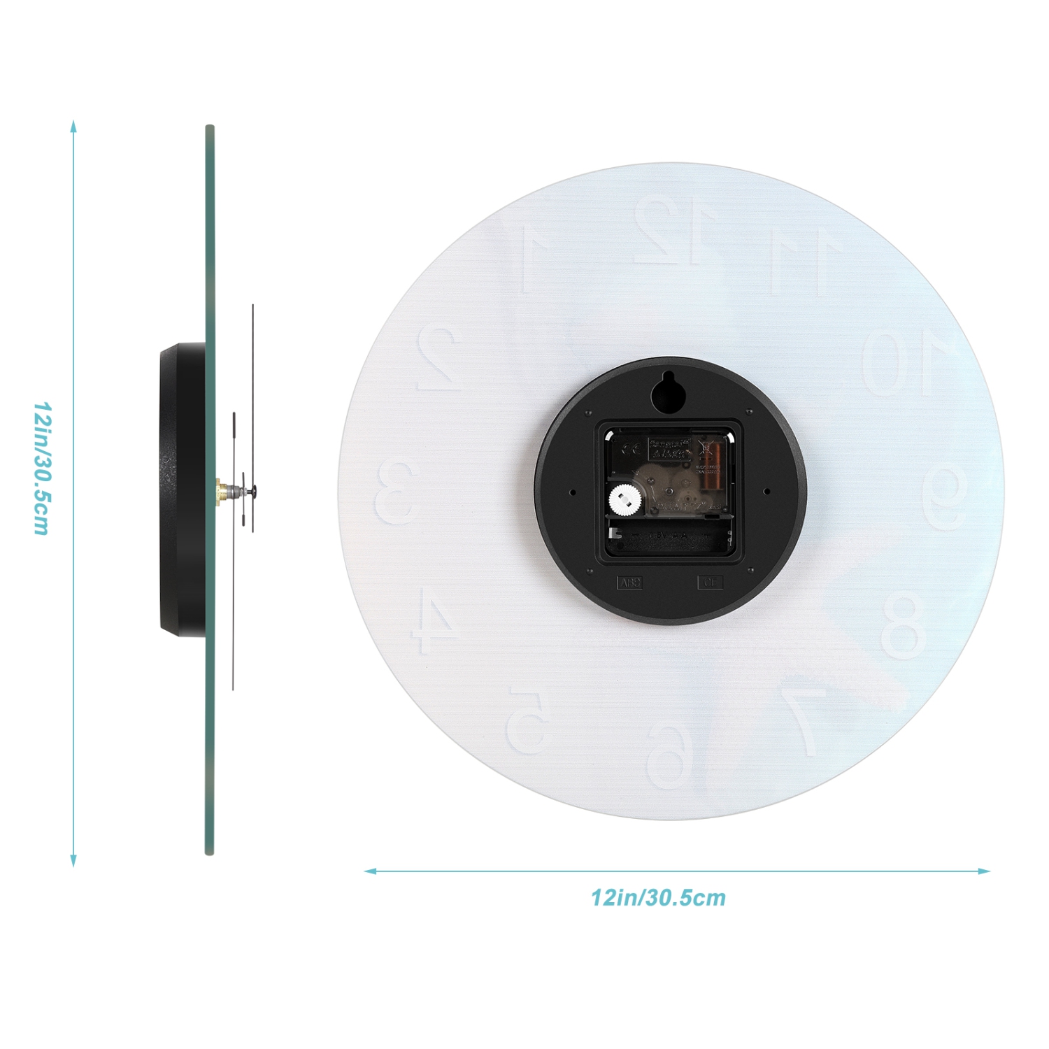 Glass Panel Shell Wall Clock