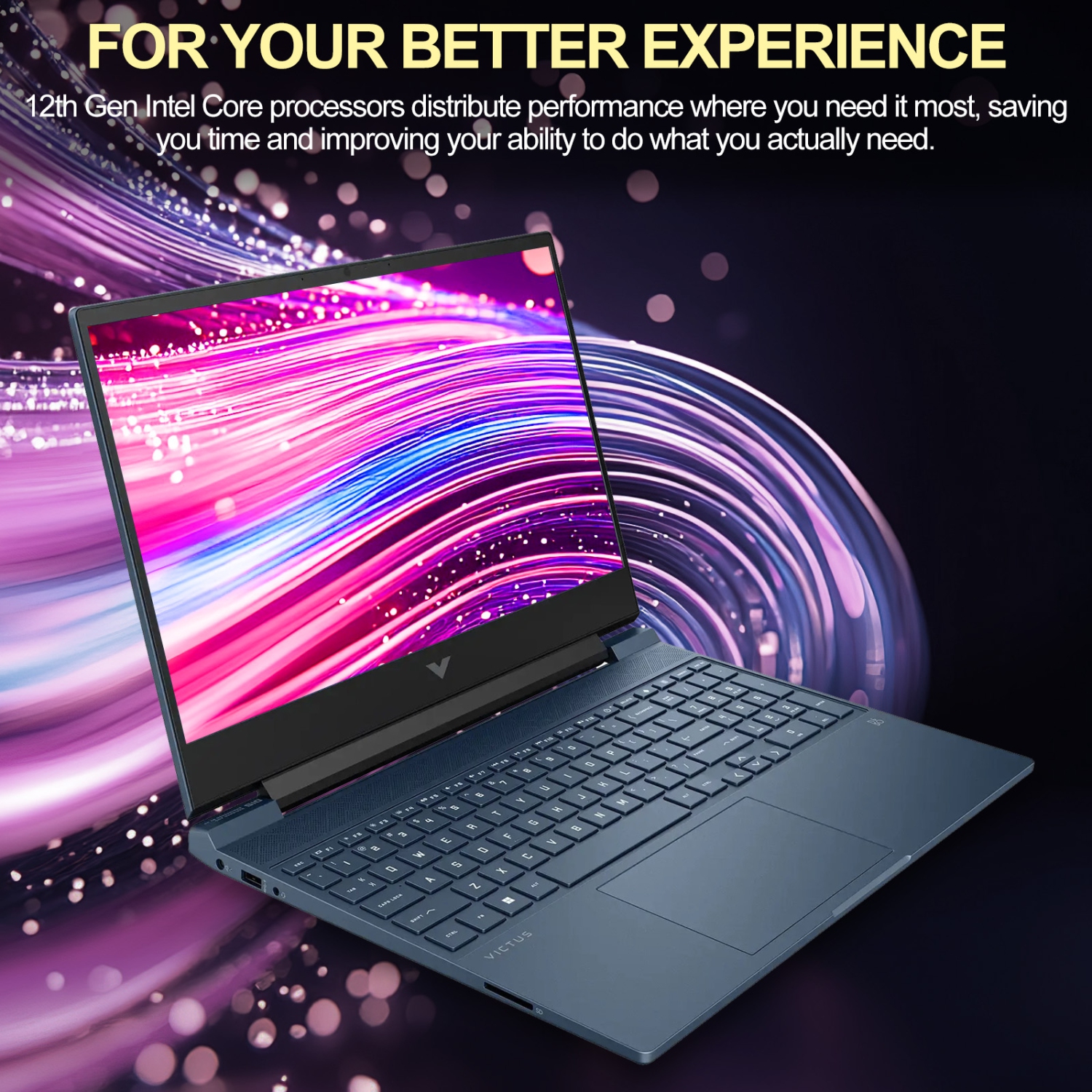 HP - Portable de jeu 144 Hz HD intégrale 15,6 po Victus - Core i5 12450H Intel - Mémoire 16 Go - SSD 512 Go - GeForce RTX 3050