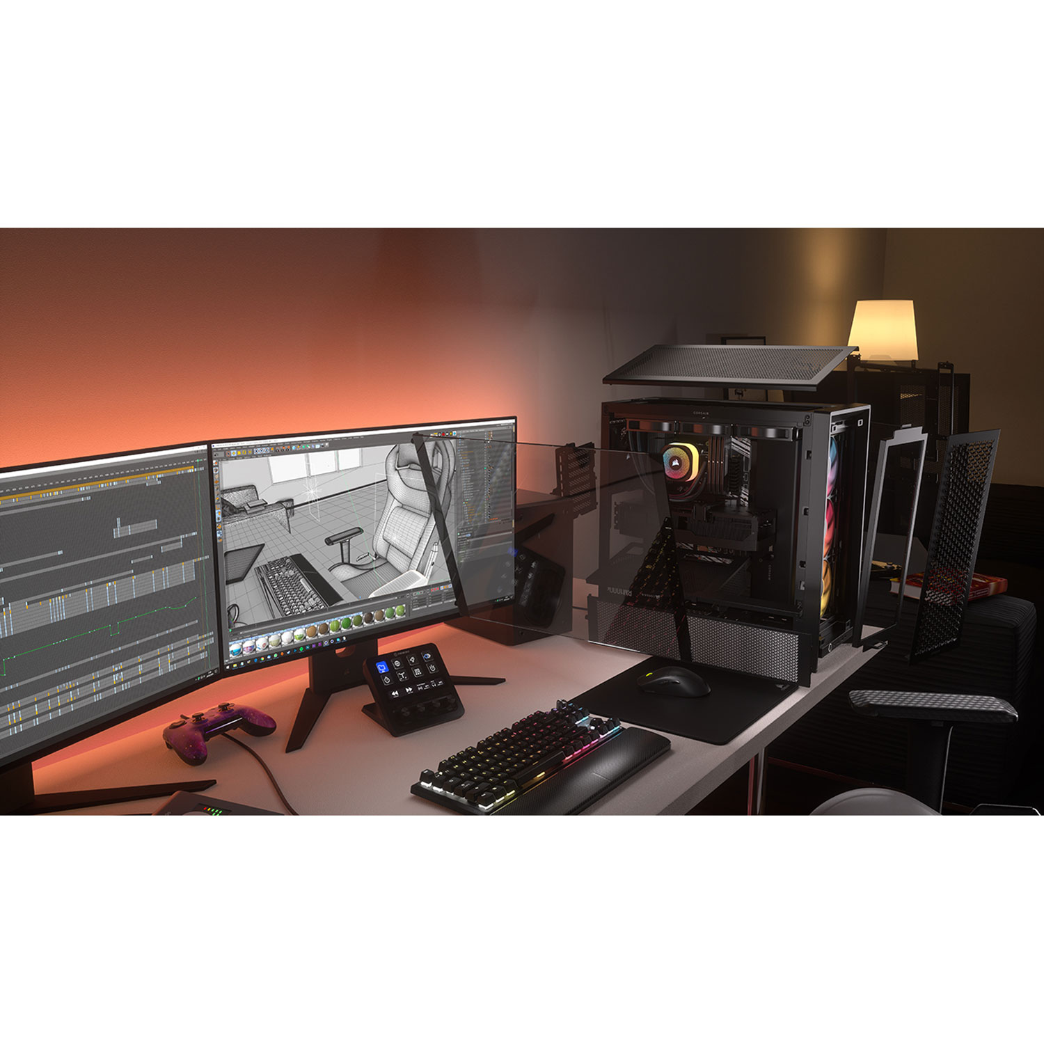 Corsair Frame 4000D ARGB Mid-Tower ATX Computer Case - Black