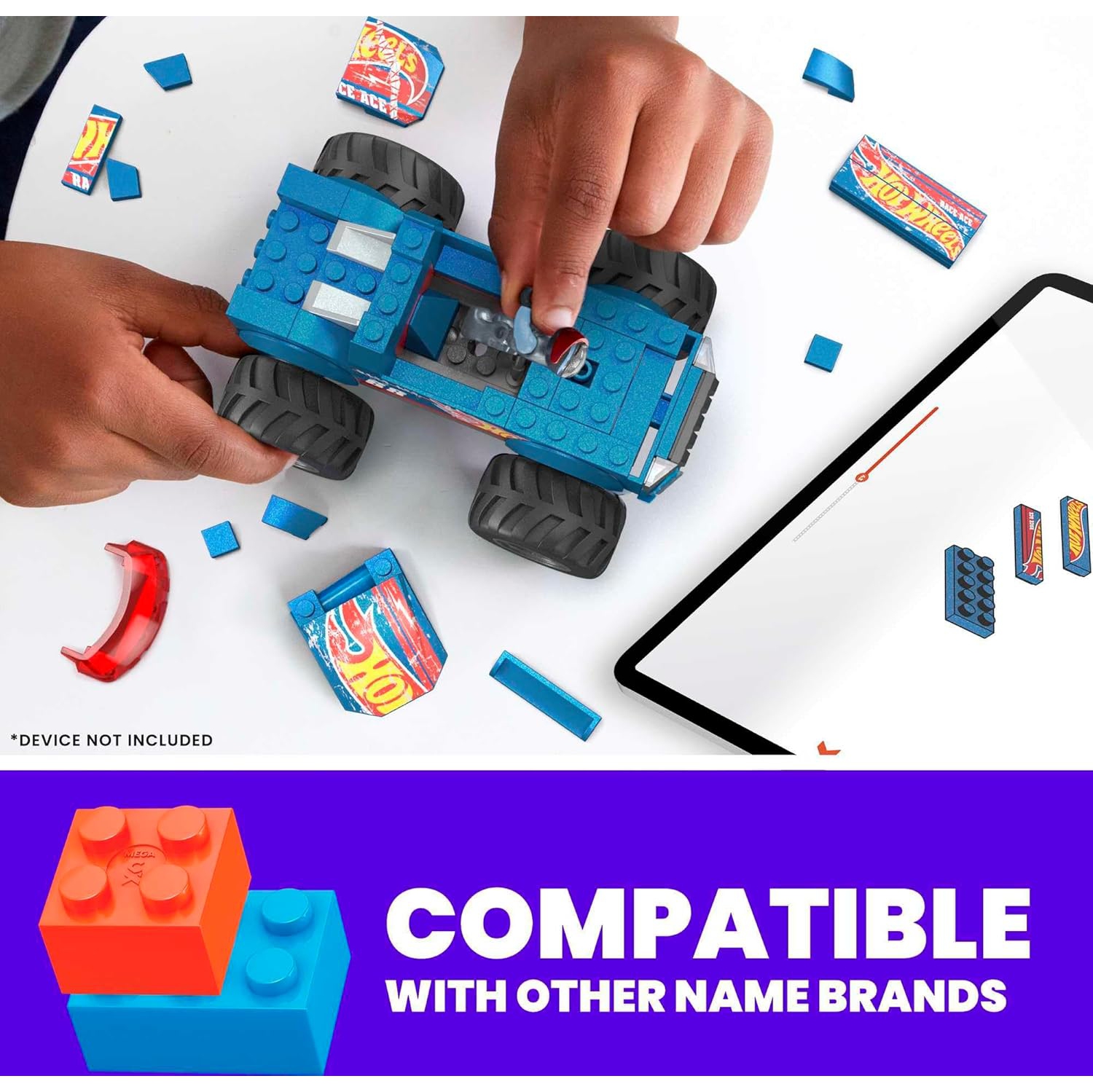 MEGA Hot Wheels Monster Trucks – Race Ace Building Kit (85 Pieces