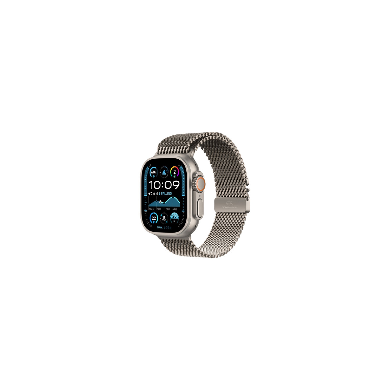 Open Box - Apple Watch Ultra 2 49mm Natural Titanium Case with Natural Titanium Milanese Loop - Medium