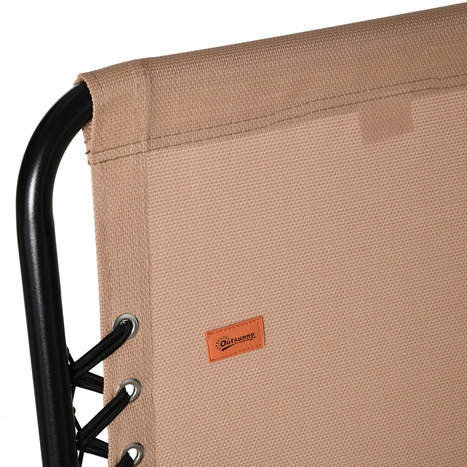 Outsunny Outdoor Folding Chair, Bungee Sling Foldable Patio Dining Chair with Armrests, Folding Lawn Chair for Camping, Garden, Pool, Beach,