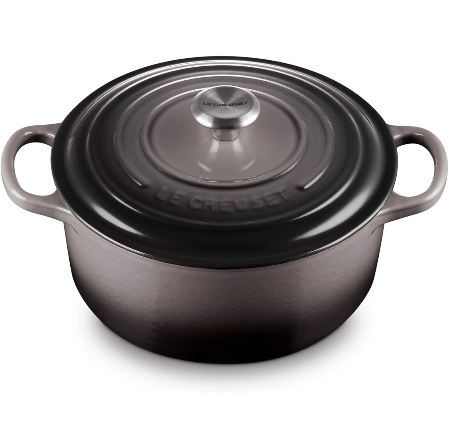 Le Creuset LS2501-227FSS Signature Enameled Cast Iron Round French Oven, 3 1/2 Quart, Oyster