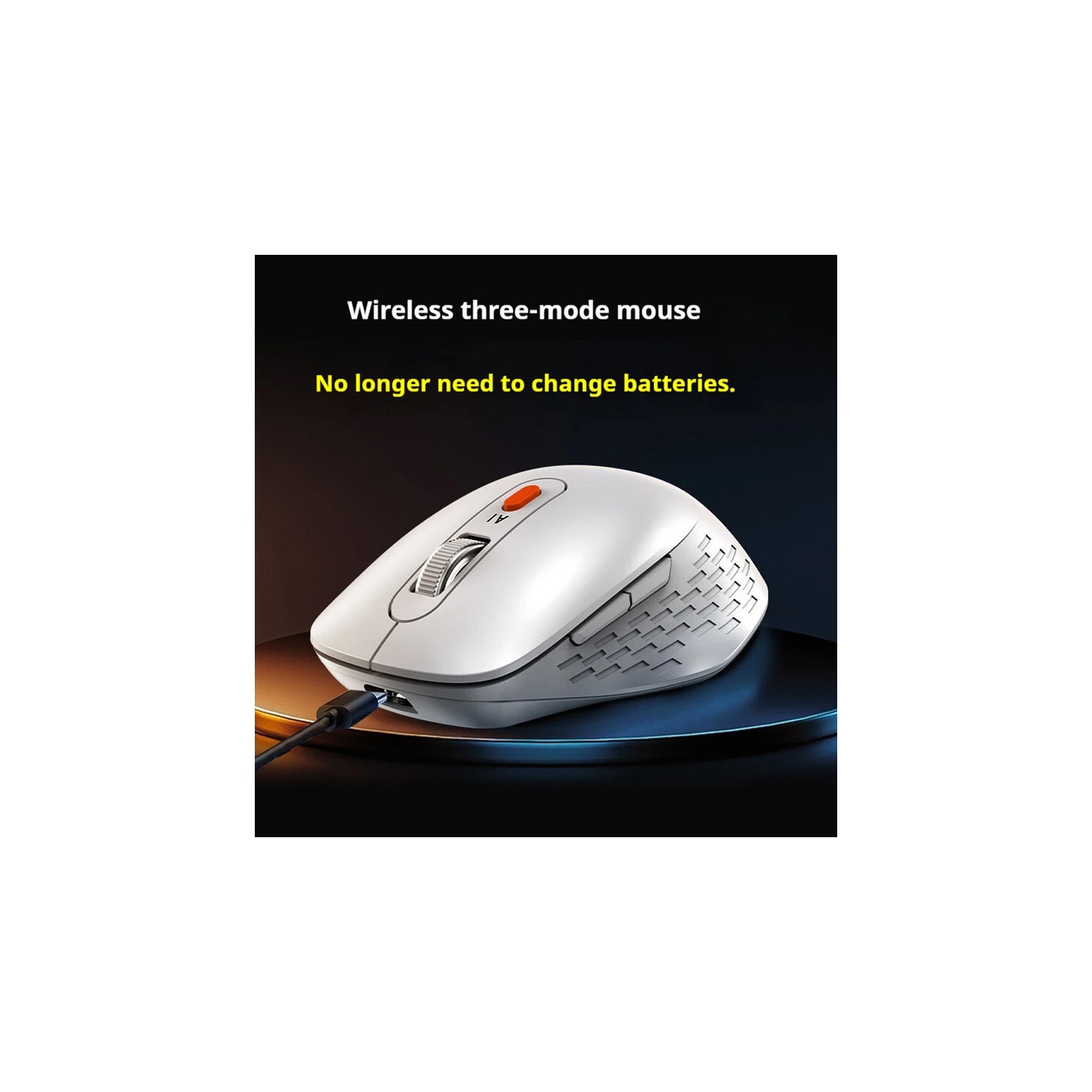 Bluetooth Intelligent Wireless Mouse Multilingual Ai Writing Ai Creation Ai Drawing Rechargeable Long-Lasting Battery Life(White)