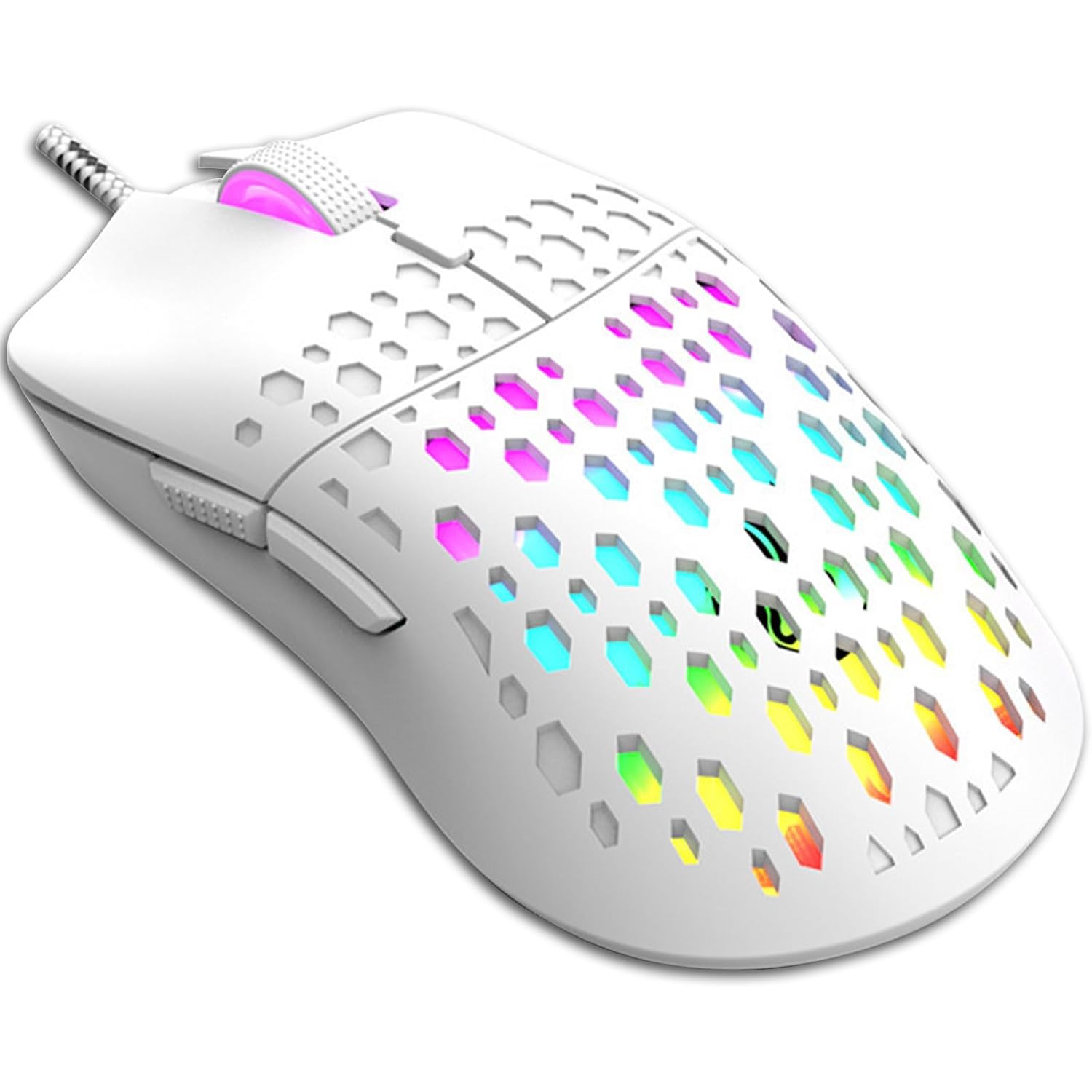 Gaming Mouse Wired, Lightweight RGB Gaming Mouse, 4 Adjustable DPI Up to 3600, 6 Programmable Buttons, Ergonomic Computer Mouse for