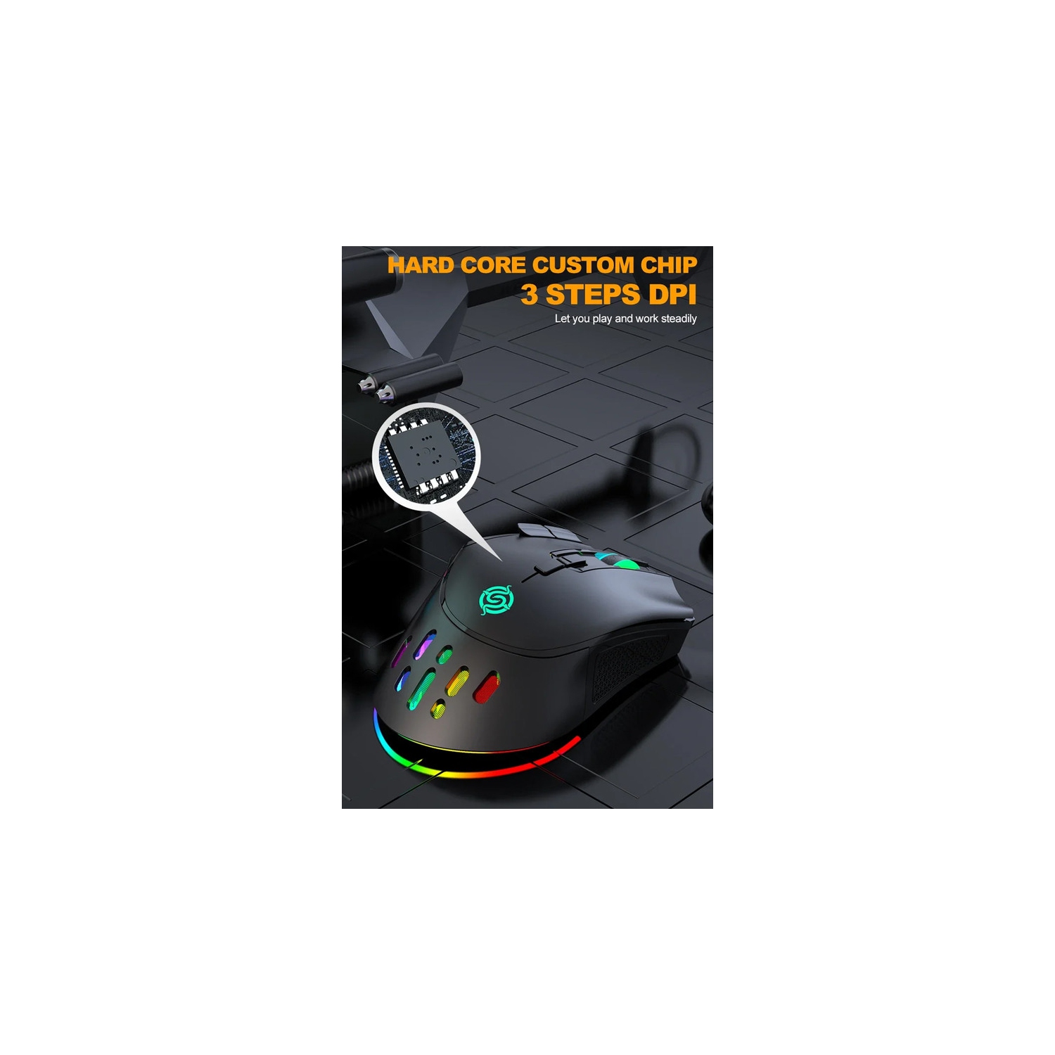 Souris de jeu sans fil rechargeable RVB eSports Ordinateur de bureau coloré Ordinateur portable Office Accessoires de jeu Souris