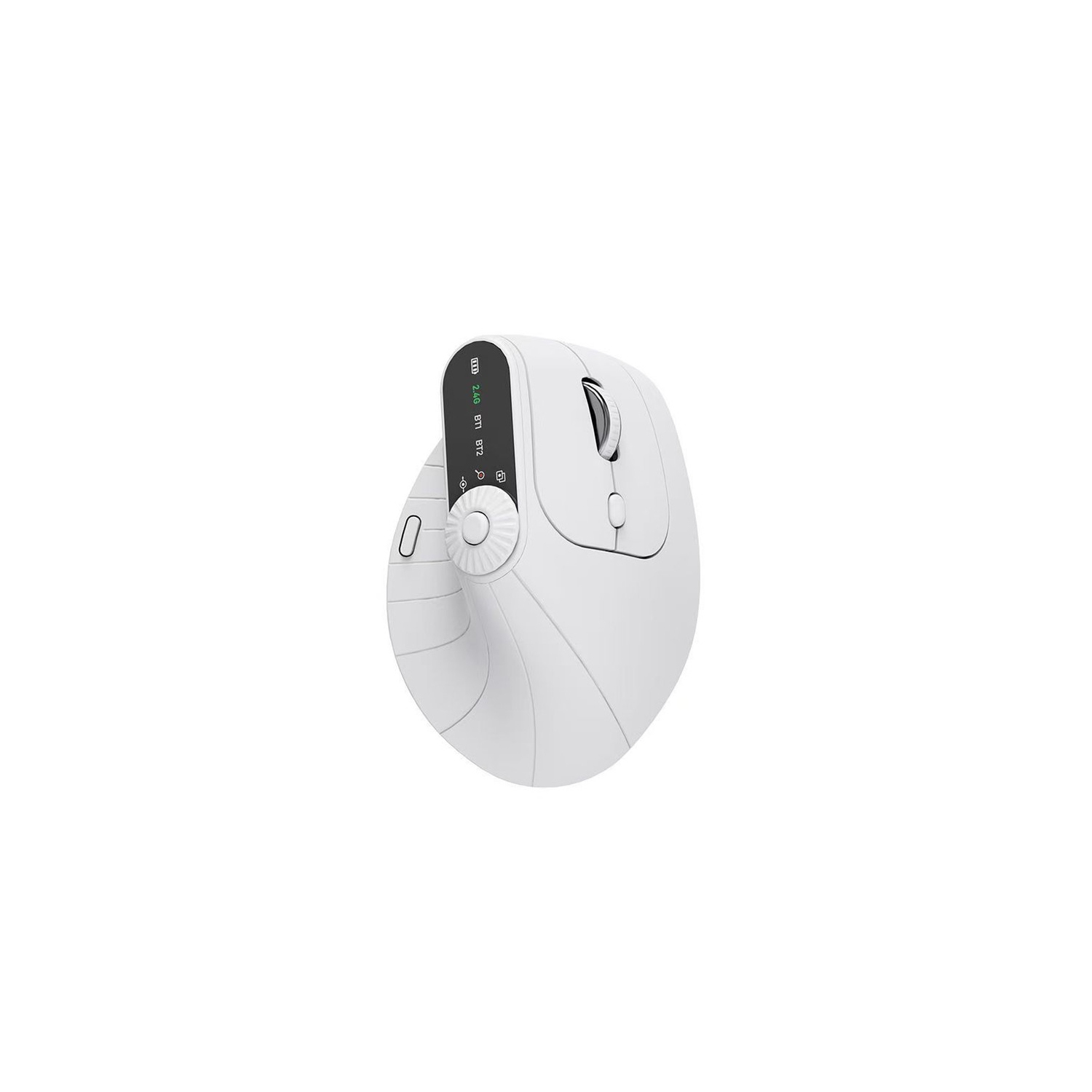Ergonomic Vertical Mouse, Wireless Optical Bluetooth Mouse - Dual Mode Connectivity BT5.0+BT5.0+2.4GHz Up to 3 Devices, Adjustable DPI & 8 Function