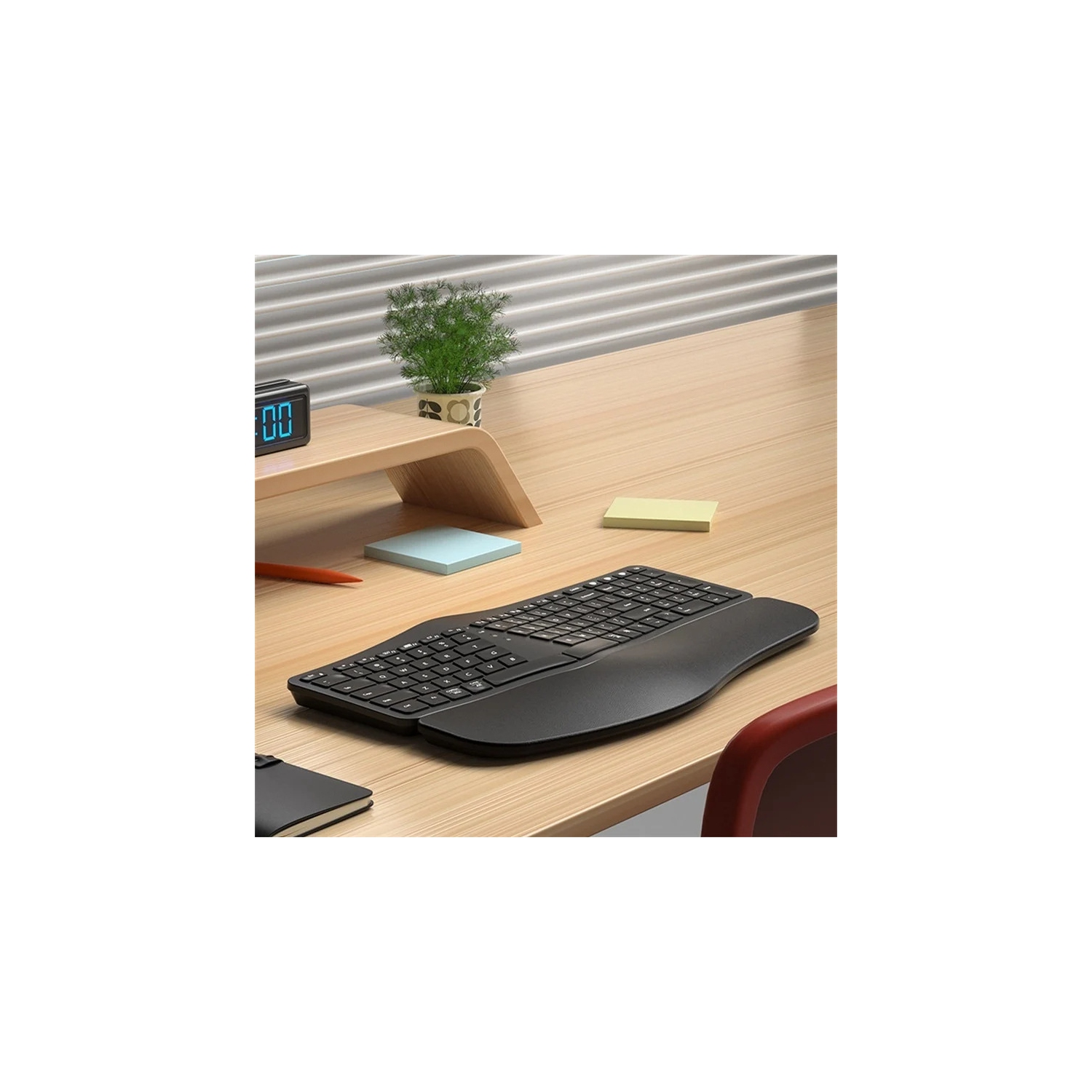 Backlit Wireless Ergonomic Keyboard Wireless Split Keyboard 2.4G Bluetooth Keyboard Set with Scissor Switch and Palm Rest