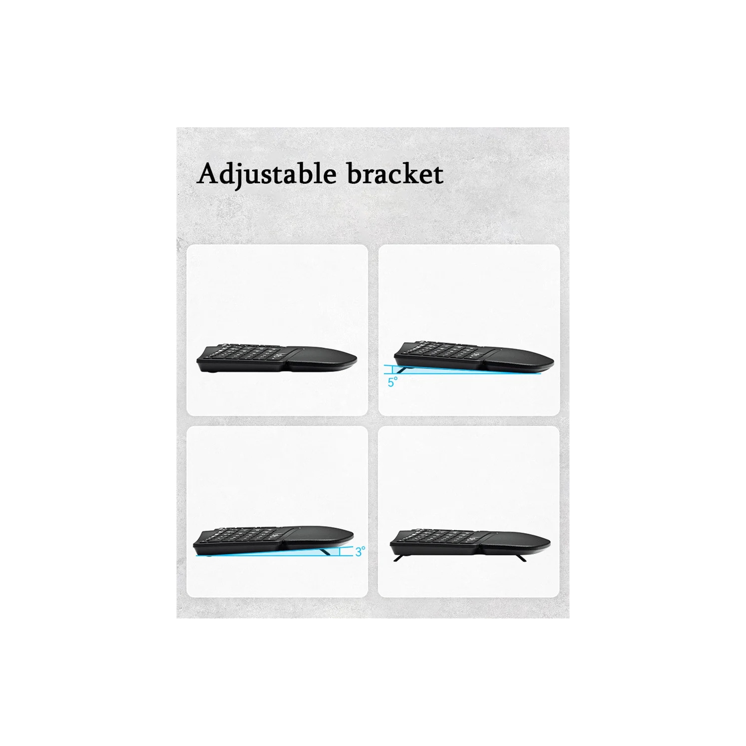 Backlit Wireless Ergonomic Keyboard Wireless Split Keyboard 2.4G Bluetooth Keyboard Set with Scissor Switch and Palm Rest