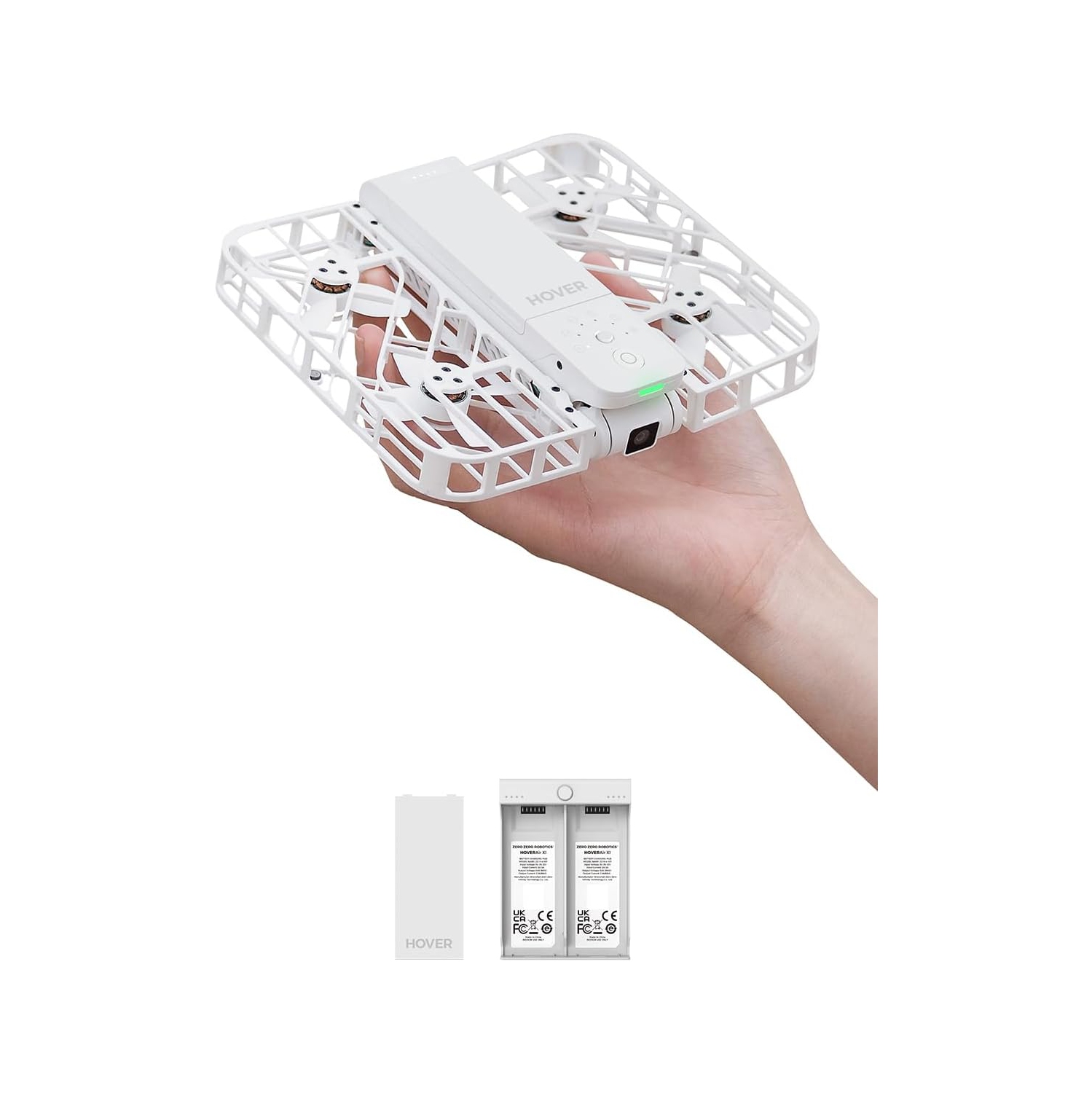 Open Box - HOVERAir X1 Self-Flying Camera, Pocket-Sized Drone HDR Video Capture with Palm Takeoff, Intelligent Flight Paths & Many More - White