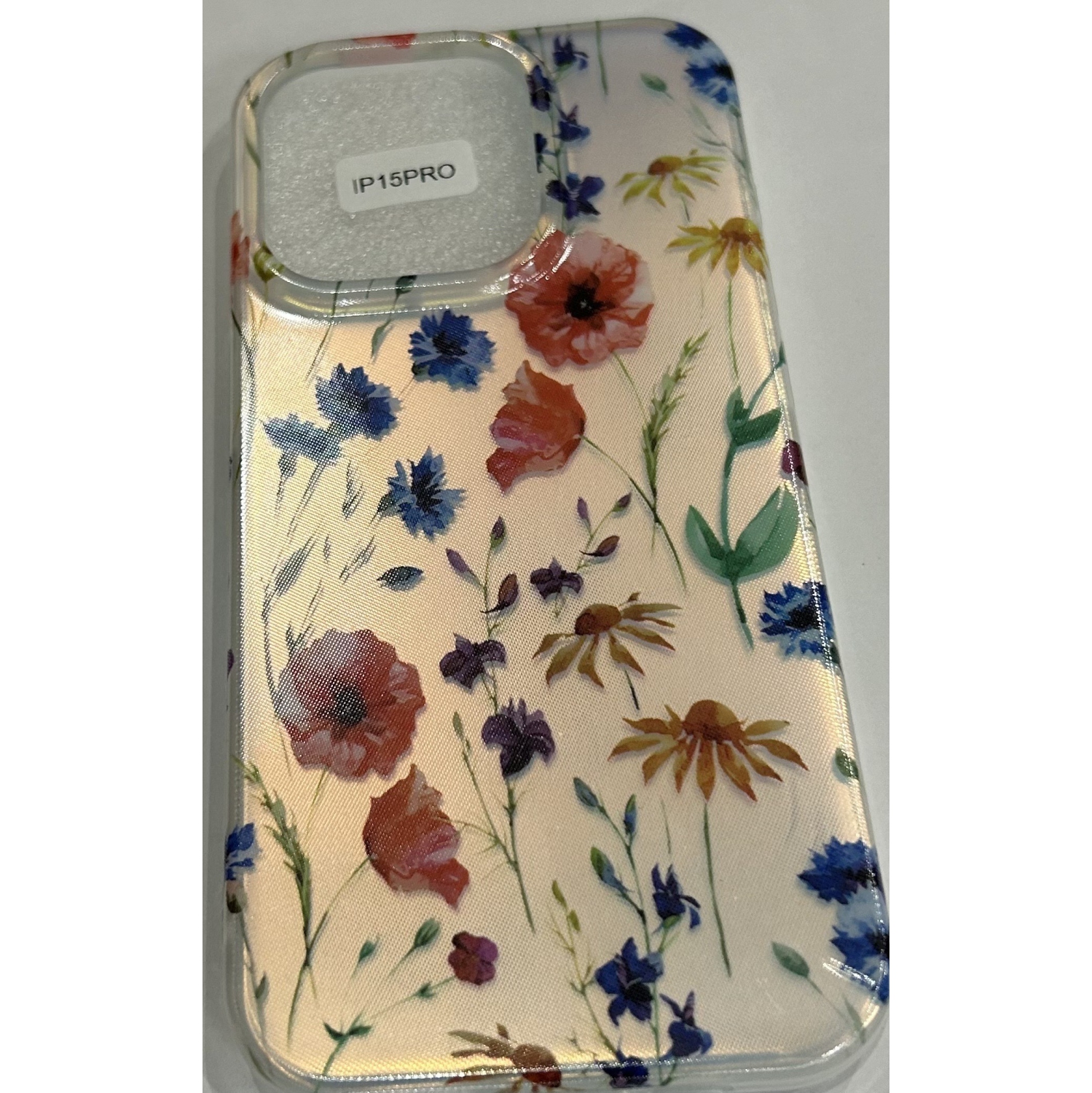 iPhone 15 Pro Case Clear with Design Embossed Floral Pattern Soft TPU Bumper Slim Protective 6.7 Inch