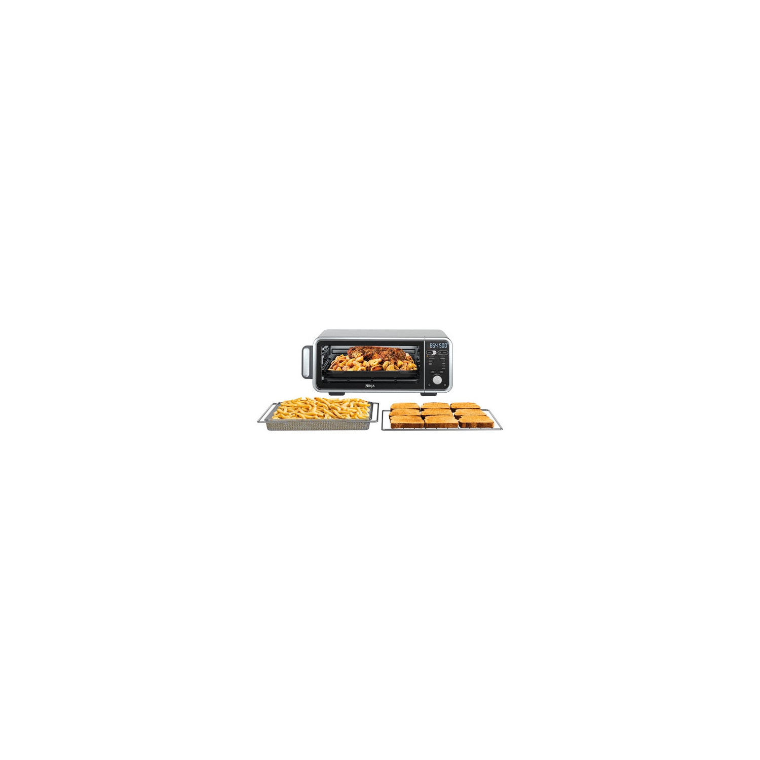 Four friteuse à air chaud double 10-en-1 Foodi de Ninja - 0,39 pi3/11&nbsp;L - Argenté SP300C - Remis à neuf (bon état)