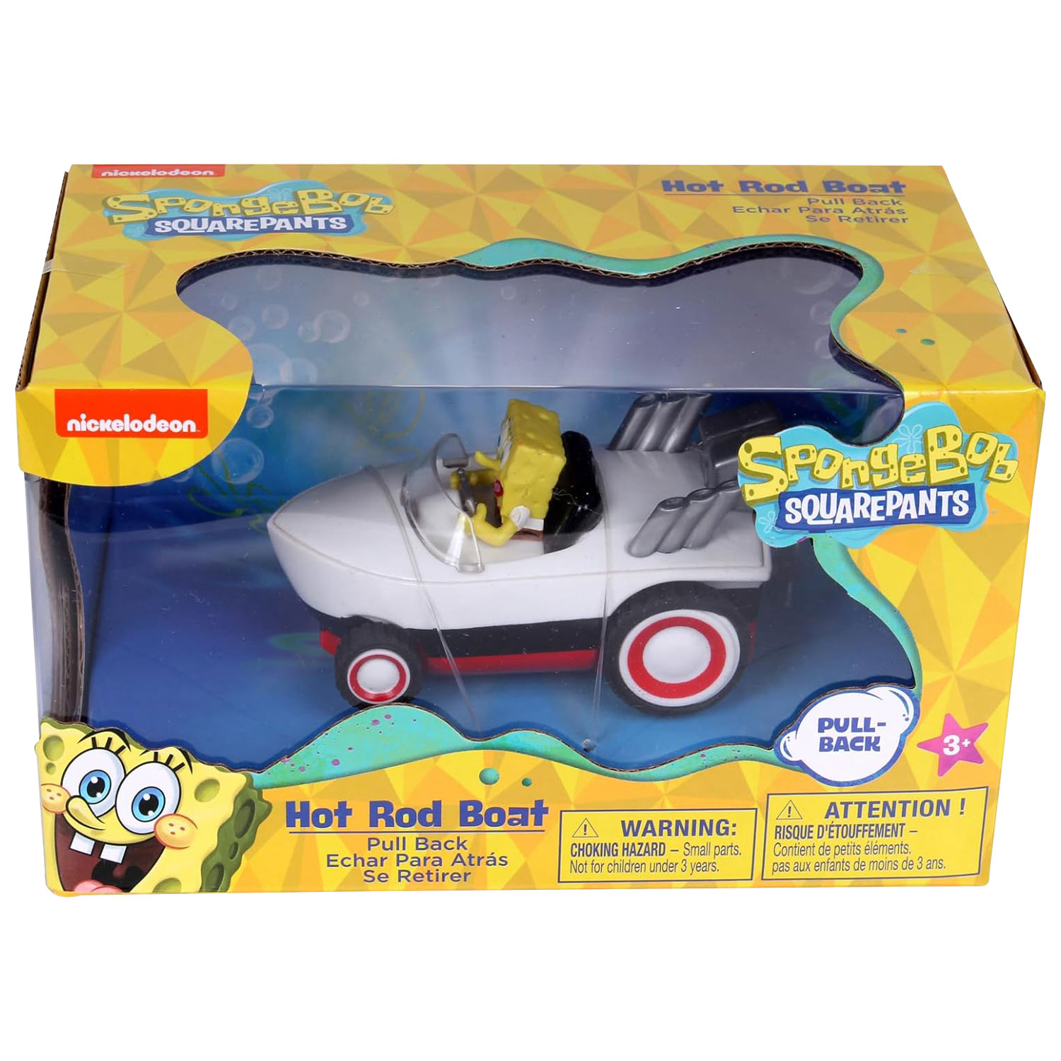Spongebob Squarepants: Hot Rod Boat Pull-Back Toy - Spongebob