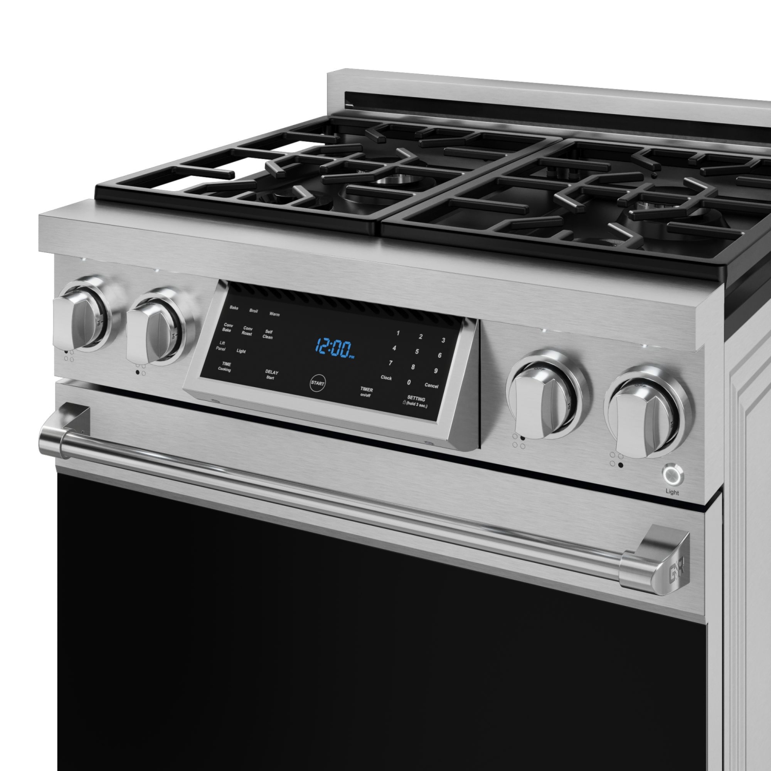 Cuisinière au gaz professionnelle de 30&nbsp;po Gordon Ramsay de THOR Kitchen avec panneau inclinable et commandes tactiles en acier inoxydable