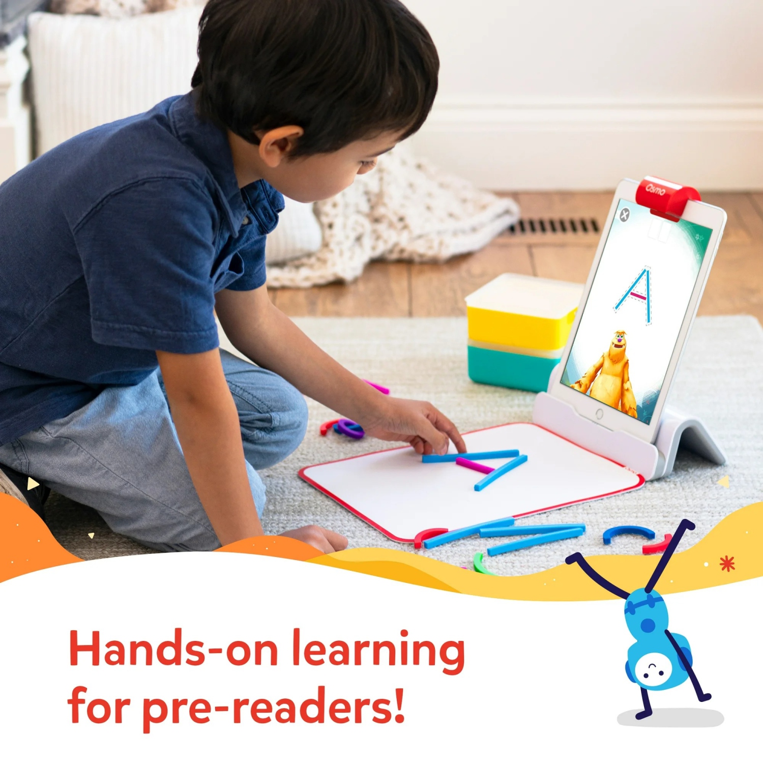 Osmo - Sticks & Rings Starter Kit for iPad, Educational Toys for Children 3-5, Learn Letter Formation, Vocabulary, Phonics Game, Preschool Toy,