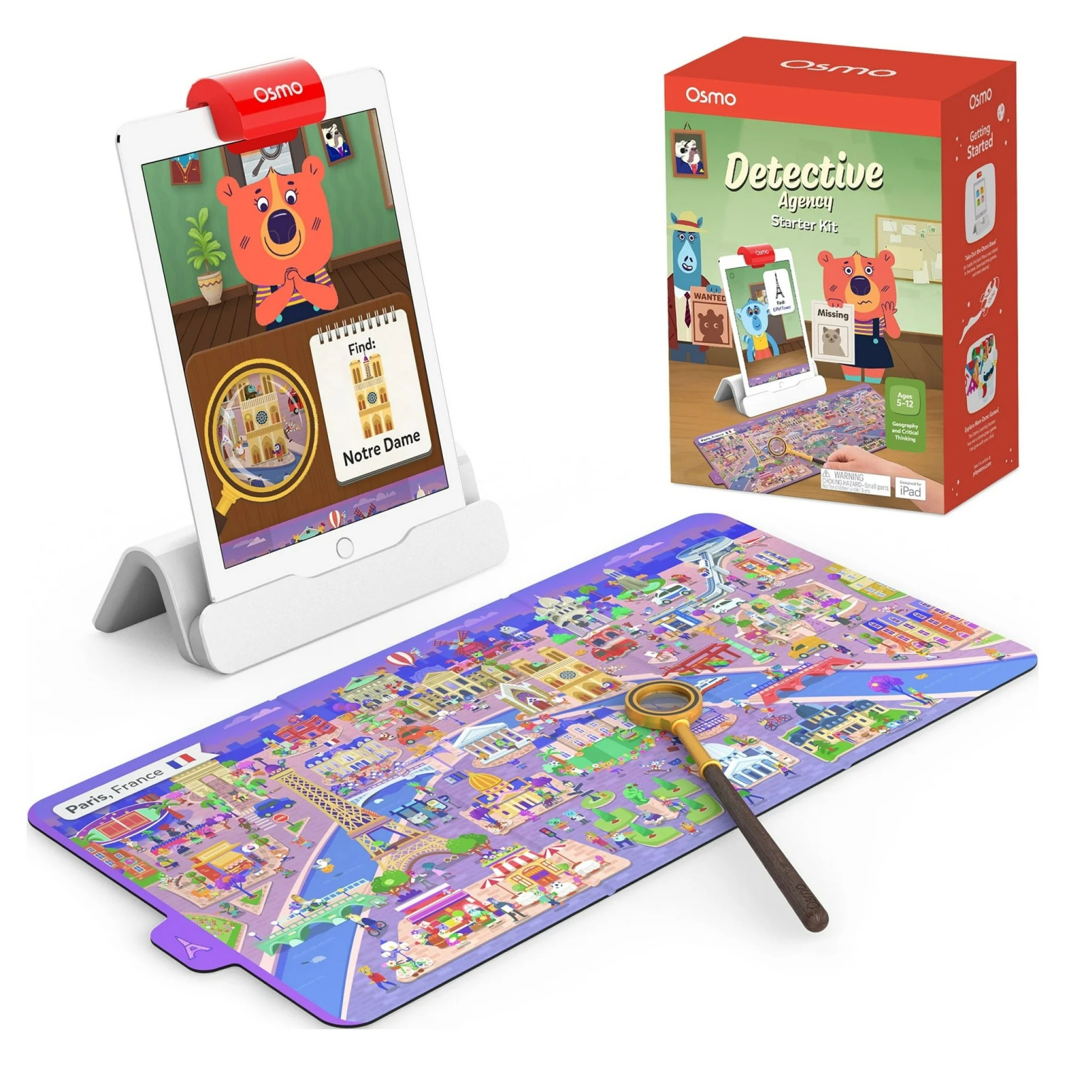 Osmo - Detective Agency Starter Kit for iPad, Pretend Play, Detective Board Game, Learning Toys for 5 to 11 Year Olds, Mystery Toys, Detective Toy, Puzzles for Kids, STEM Toys