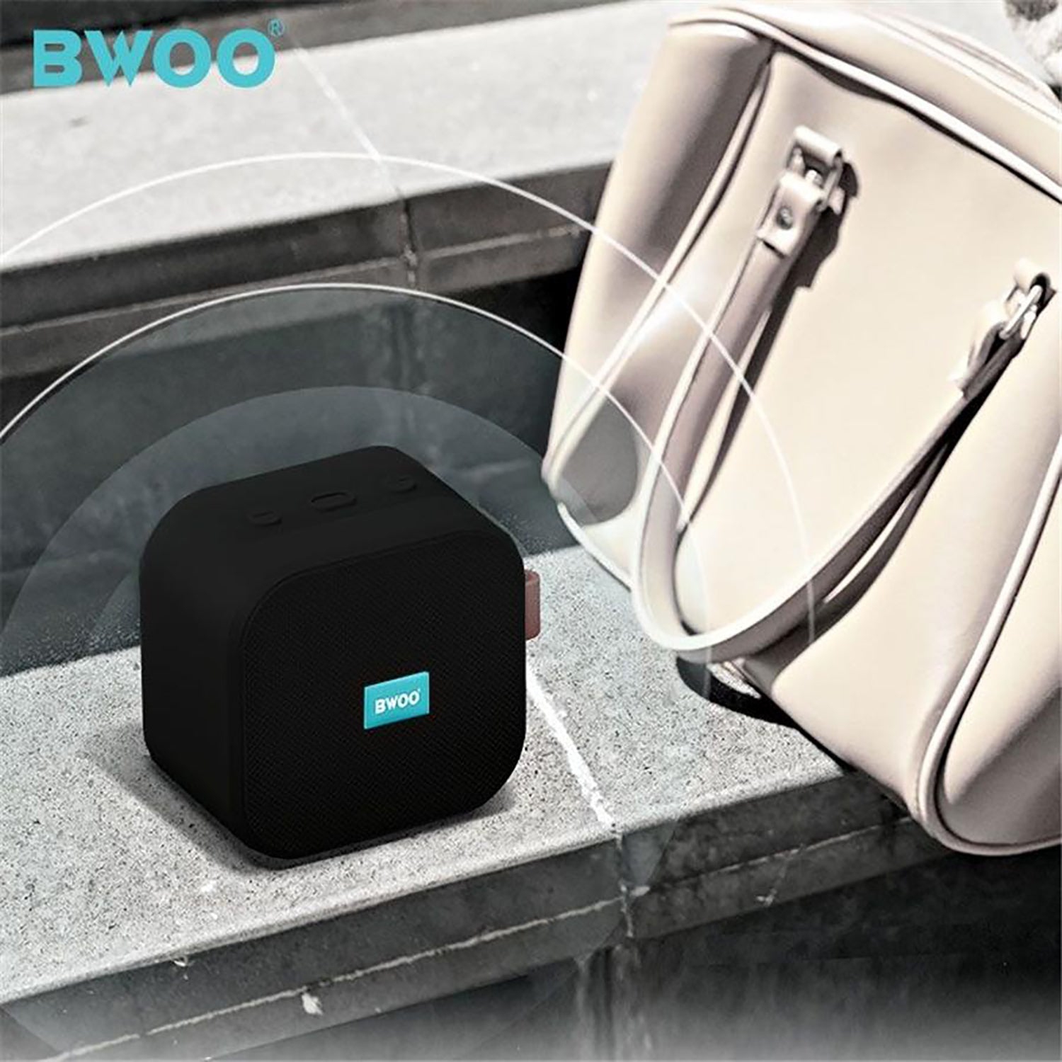 BWOO BS-54G - Portable Waterproof Bluetooth 5.0 Speaker with TF Card, AUX, USB, FM, Grey