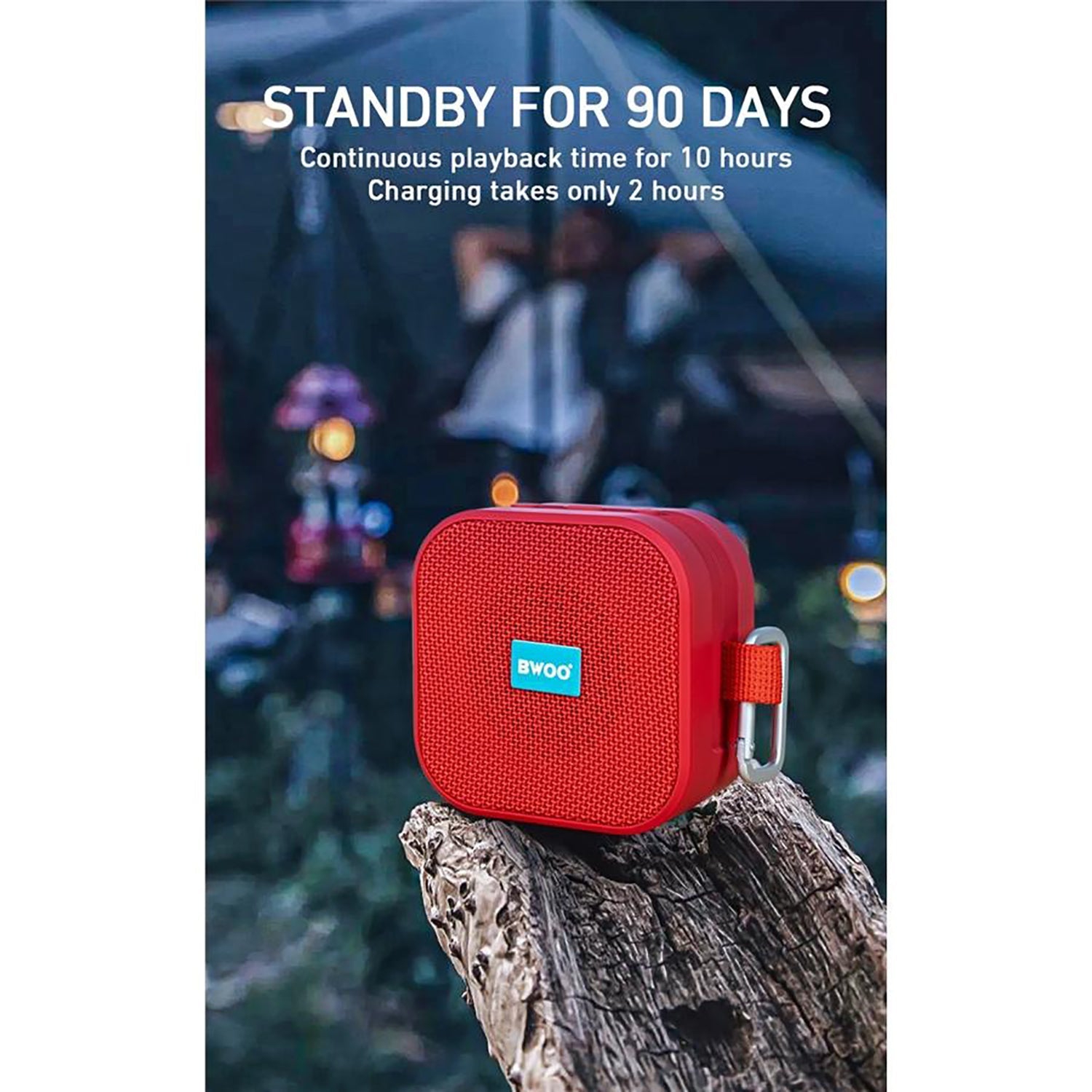 BWOO BS-54G - Portable Waterproof Bluetooth 5.0 Speaker with TF Card, AUX, USB, FM, Grey