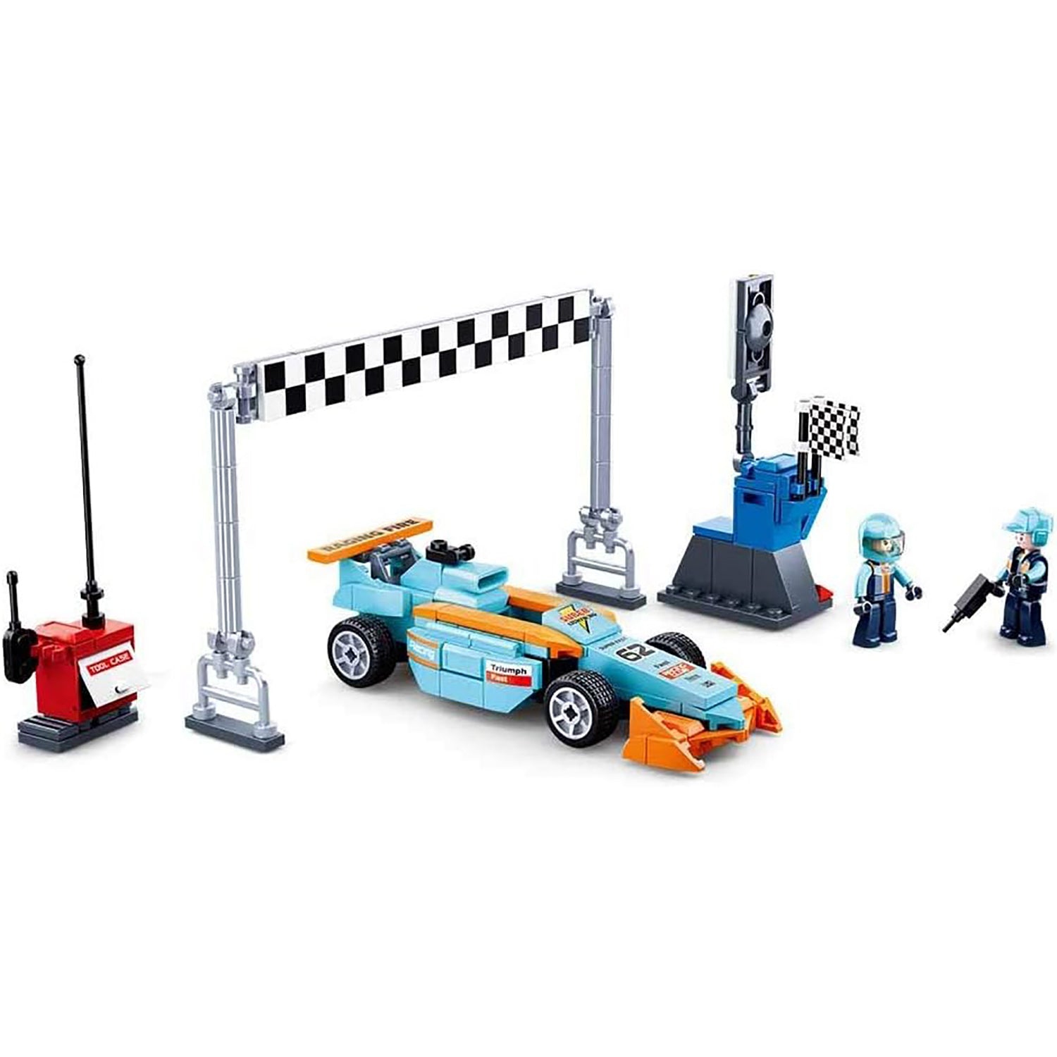 Sluban - Racing Car Building Blocks Set with 2 Figures, 210 Pieces