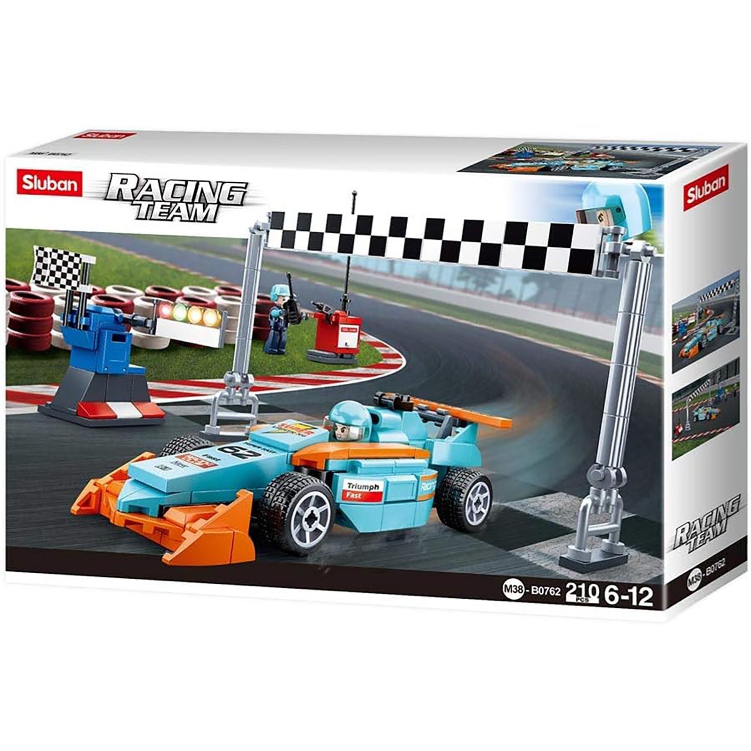 Sluban - Racing Car Building Blocks Set with 2 Figures, 210 Pieces