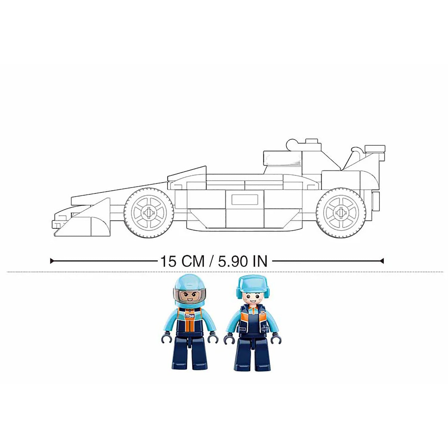Sluban - Racing Car Building Blocks Set with 2 Figures, 210 Pieces