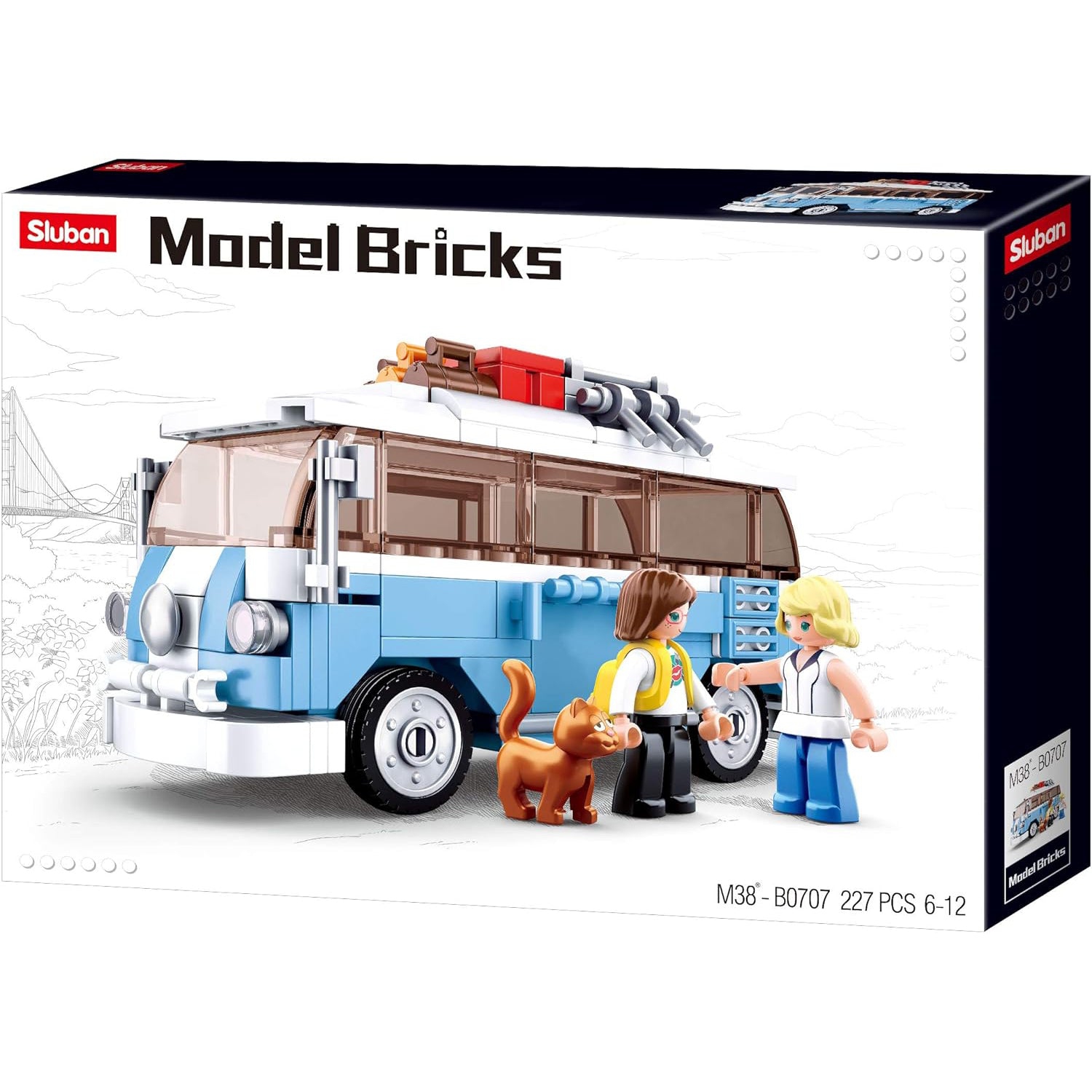 Sluban - Mini Van Building Blocks Set with 2 Figures, 227 Pieces
