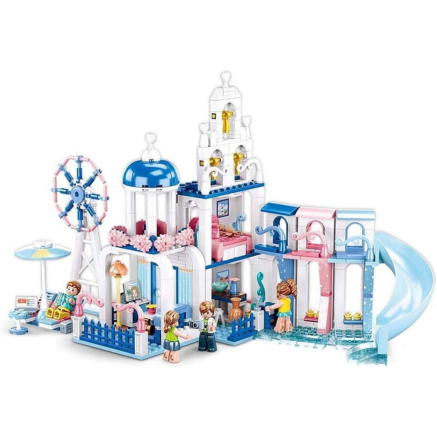 Sluban - Dream Villa Building Blocks Set with 4 Figures, 446 Pieces