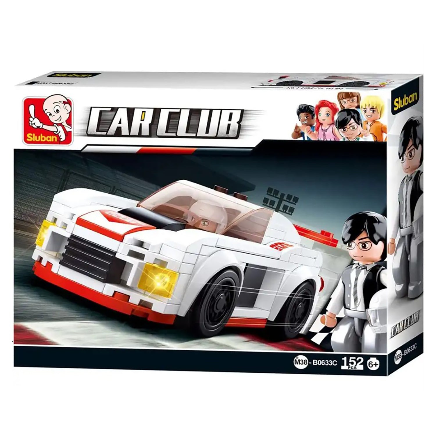 Sluban - Racing Car Building Blocks Set with Figure, 152 Pieces