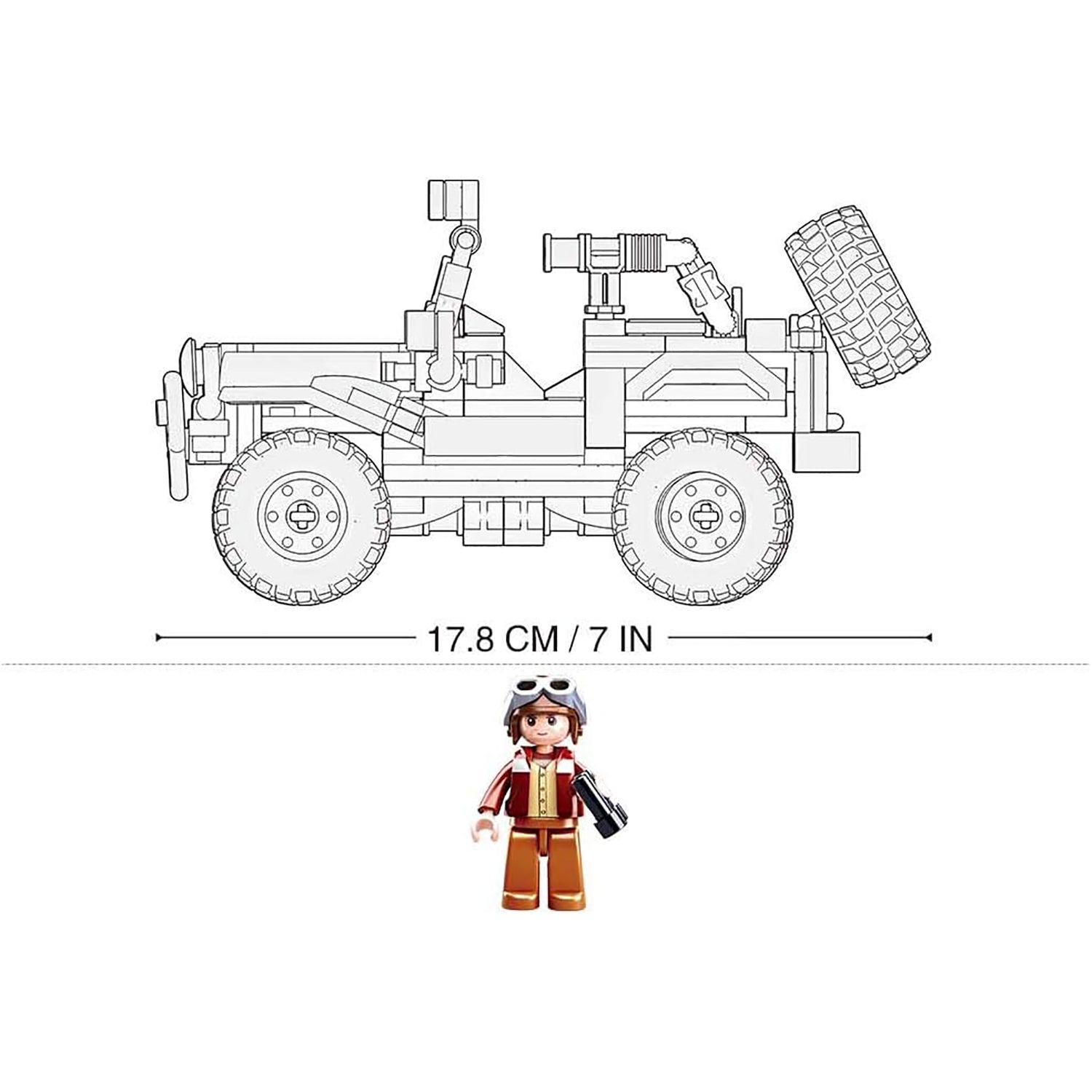 Sluban - Jeep Building Blocks Set with 1 Figure, 253 Pieces