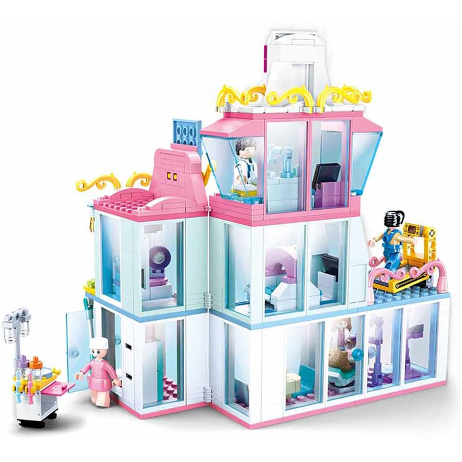 Sluban - Dream Hospital Building Blocks Set with 5 Figures, 459 Pieces