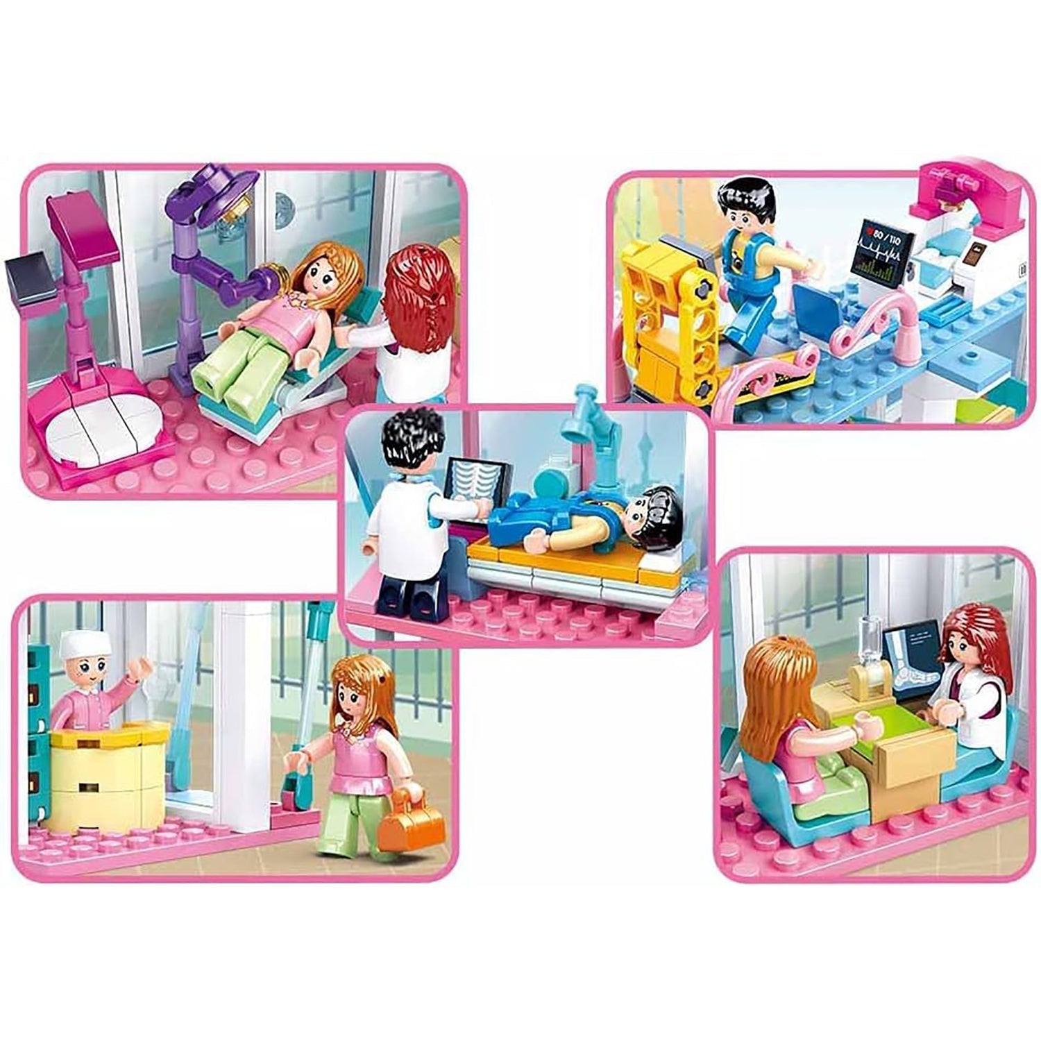 Sluban - Dream Hospital Building Blocks Set with 5 Figures, 459 Pieces